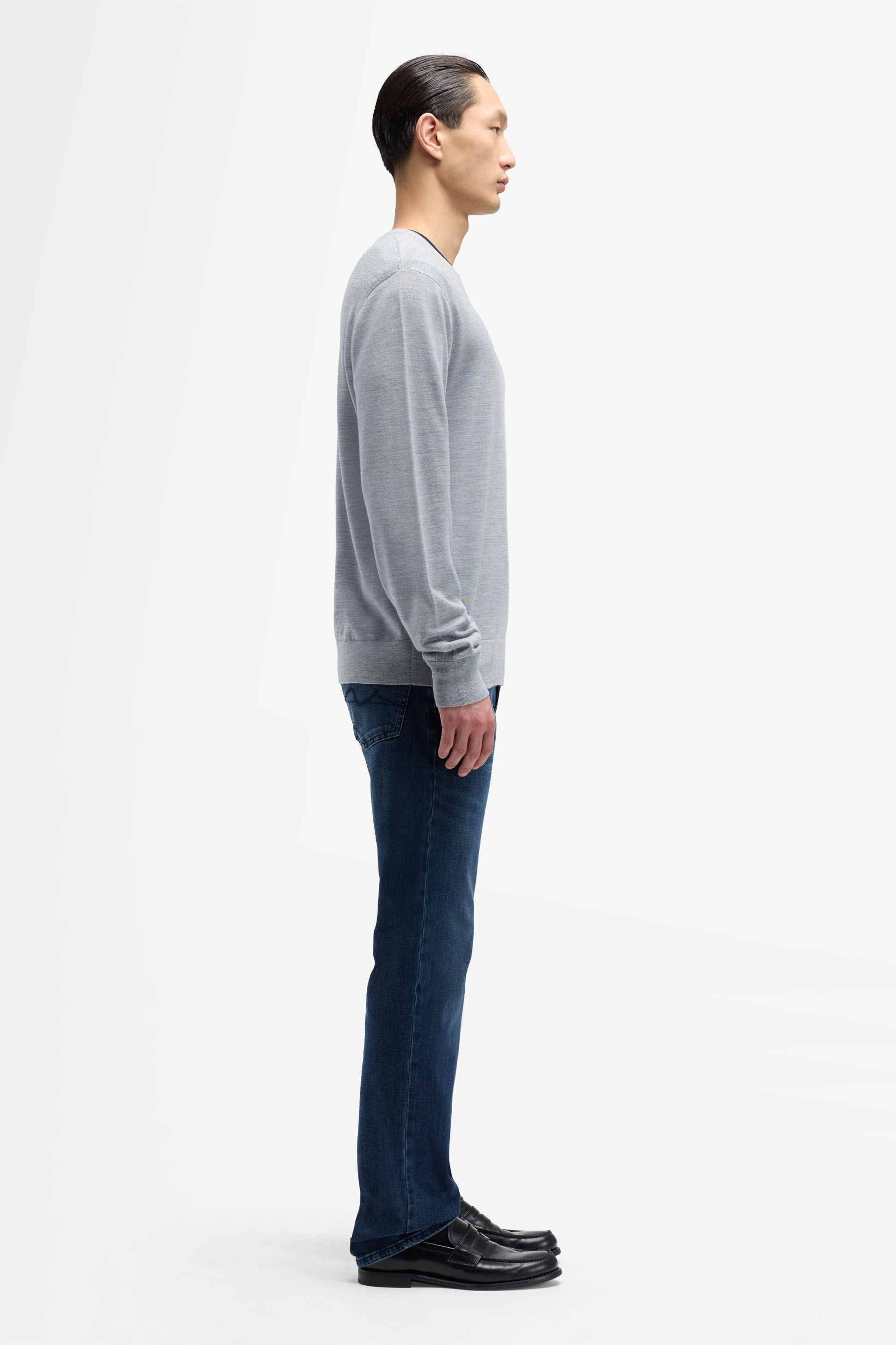 CREWNECK PULLOVER WOOL BLEND GREY MELANGE