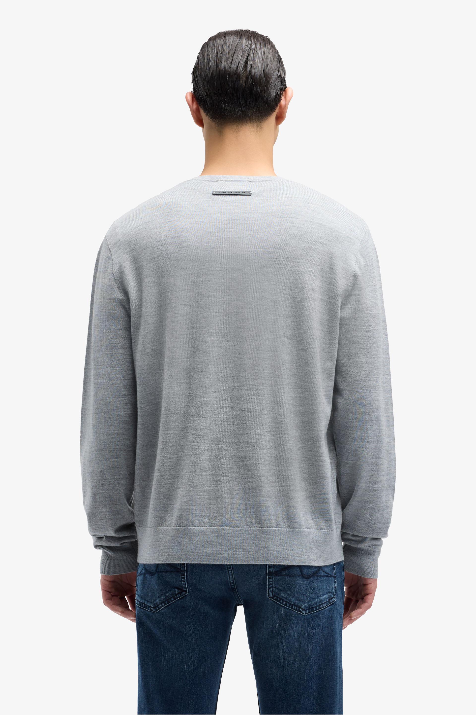 CREWNECK PULLOVER WOOL BLEND GREY MELANGE