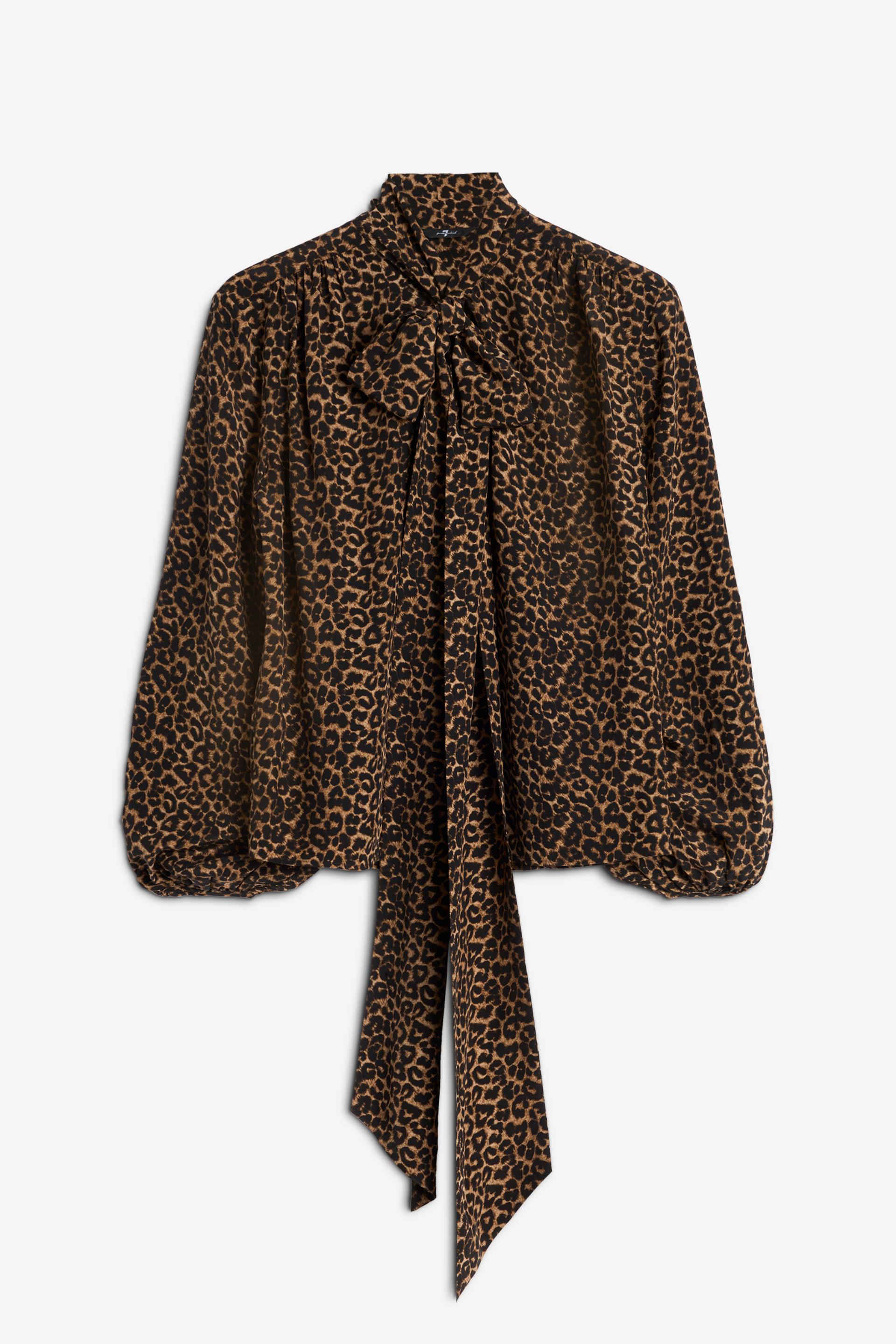BOW SHIRT SILK LEO PRINT