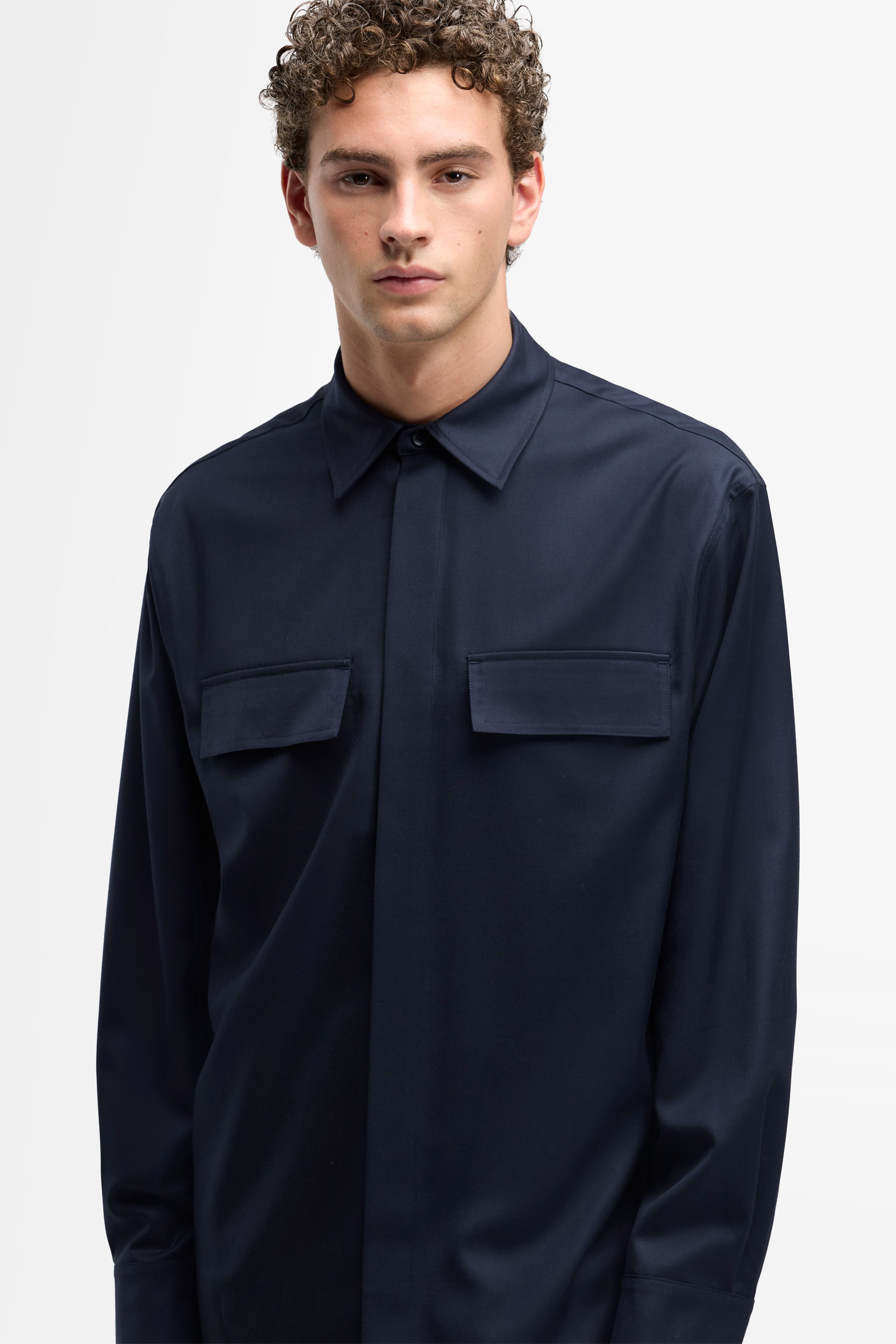 OVERSHIRT IN FLUID NAVY
