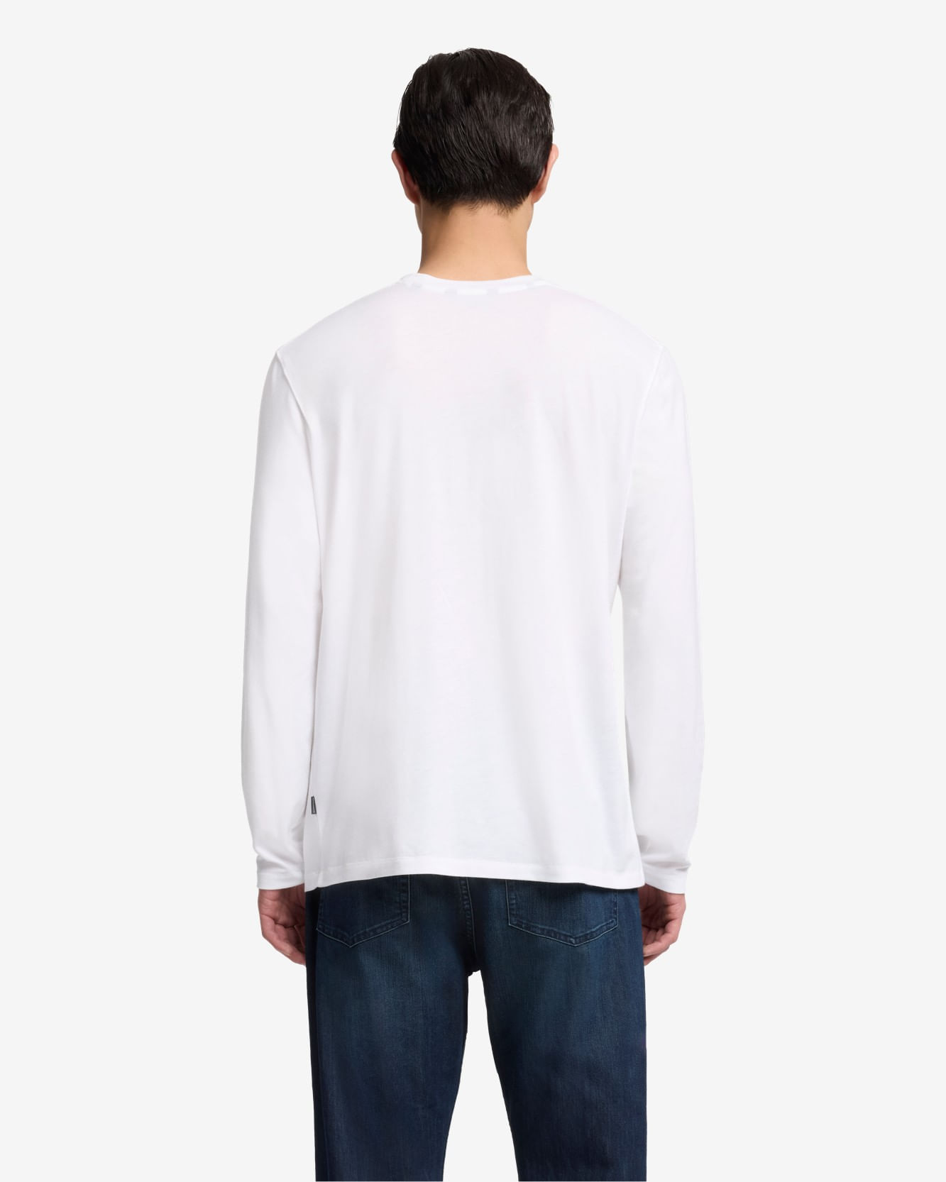 LONG SLEEVE CREWNECK TEE COTTON LYOCELL WHITE