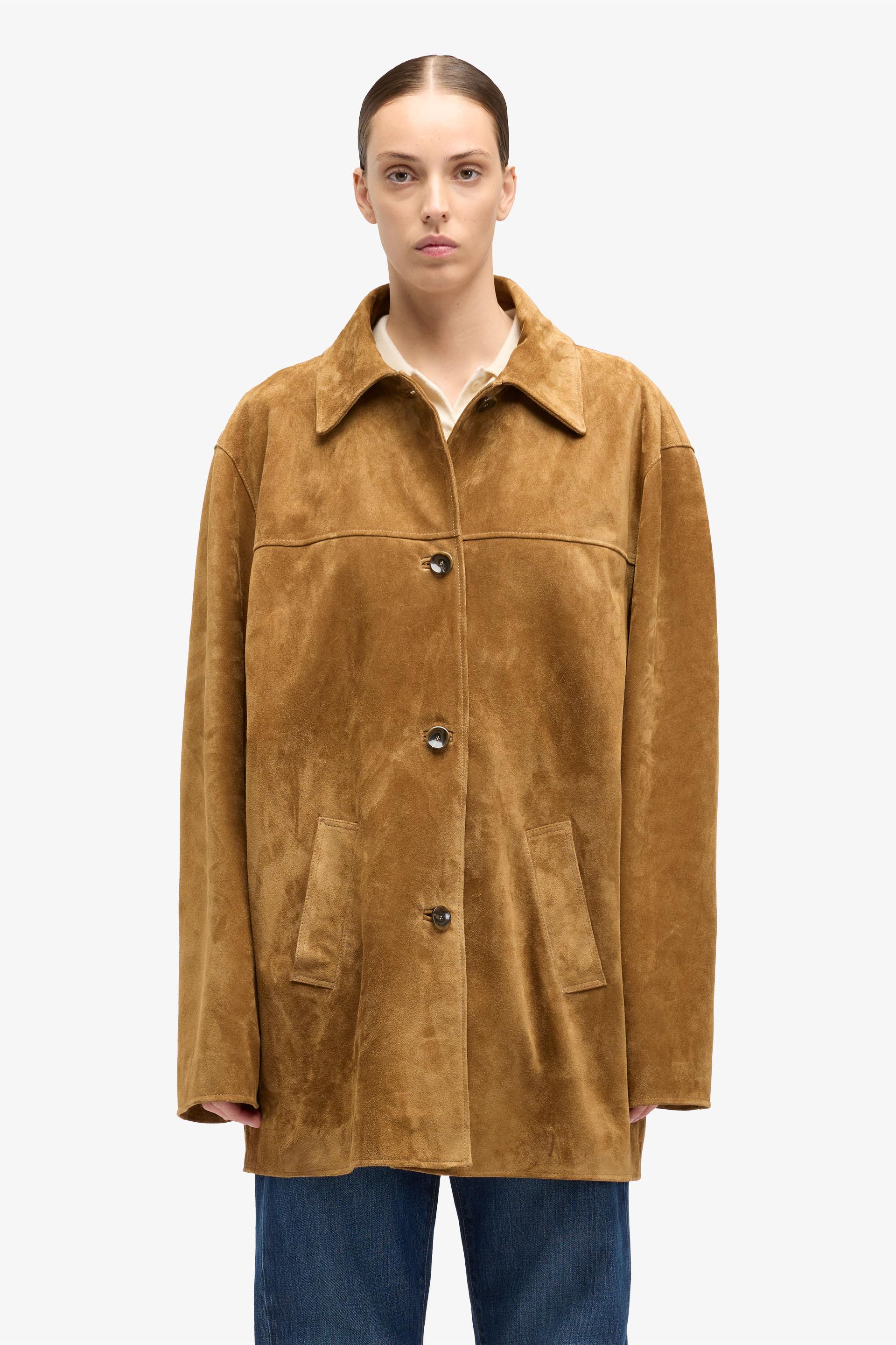 LONG JACKET SUEDE TOBACCO
