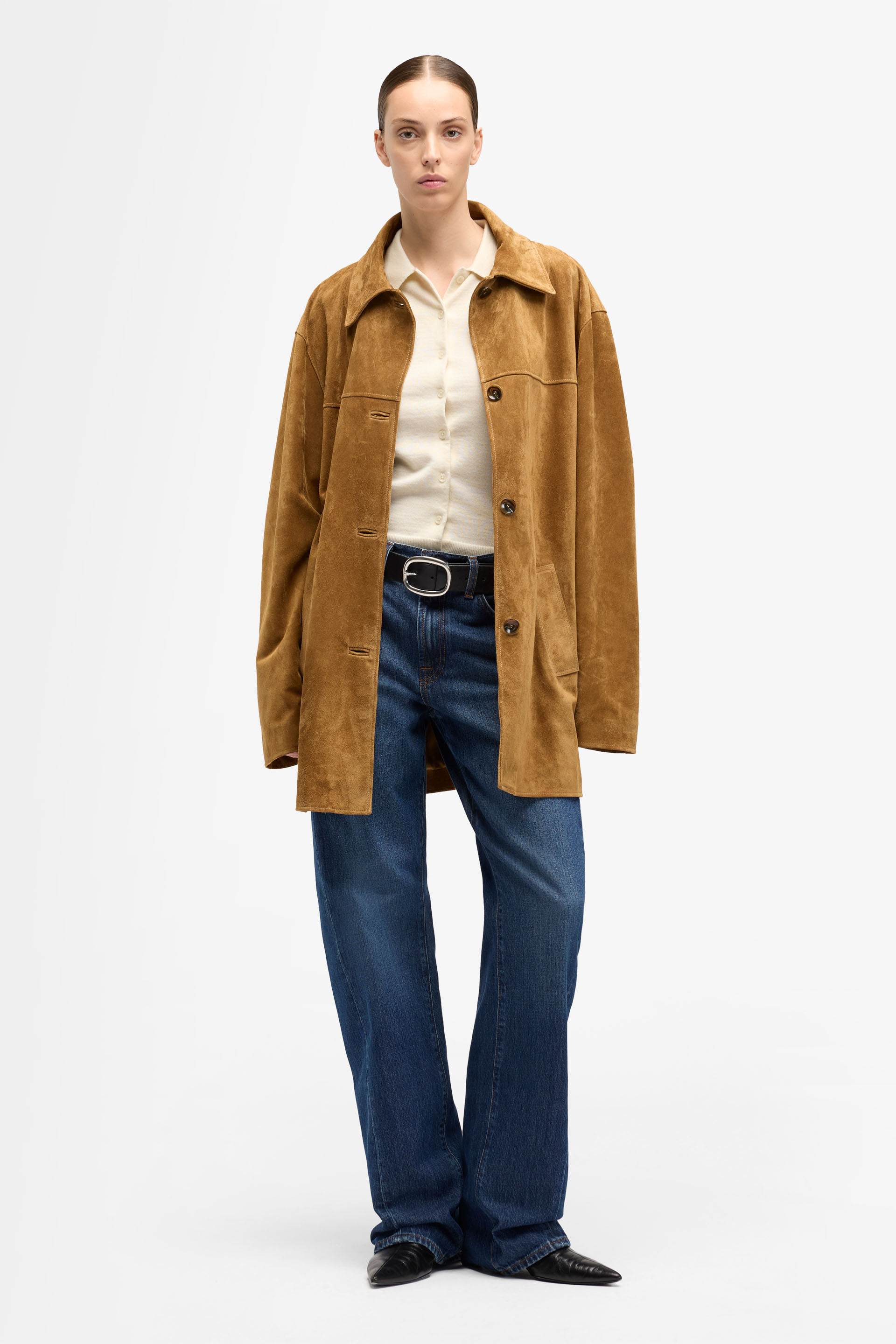 LONG JACKET SUEDE TOBACCO