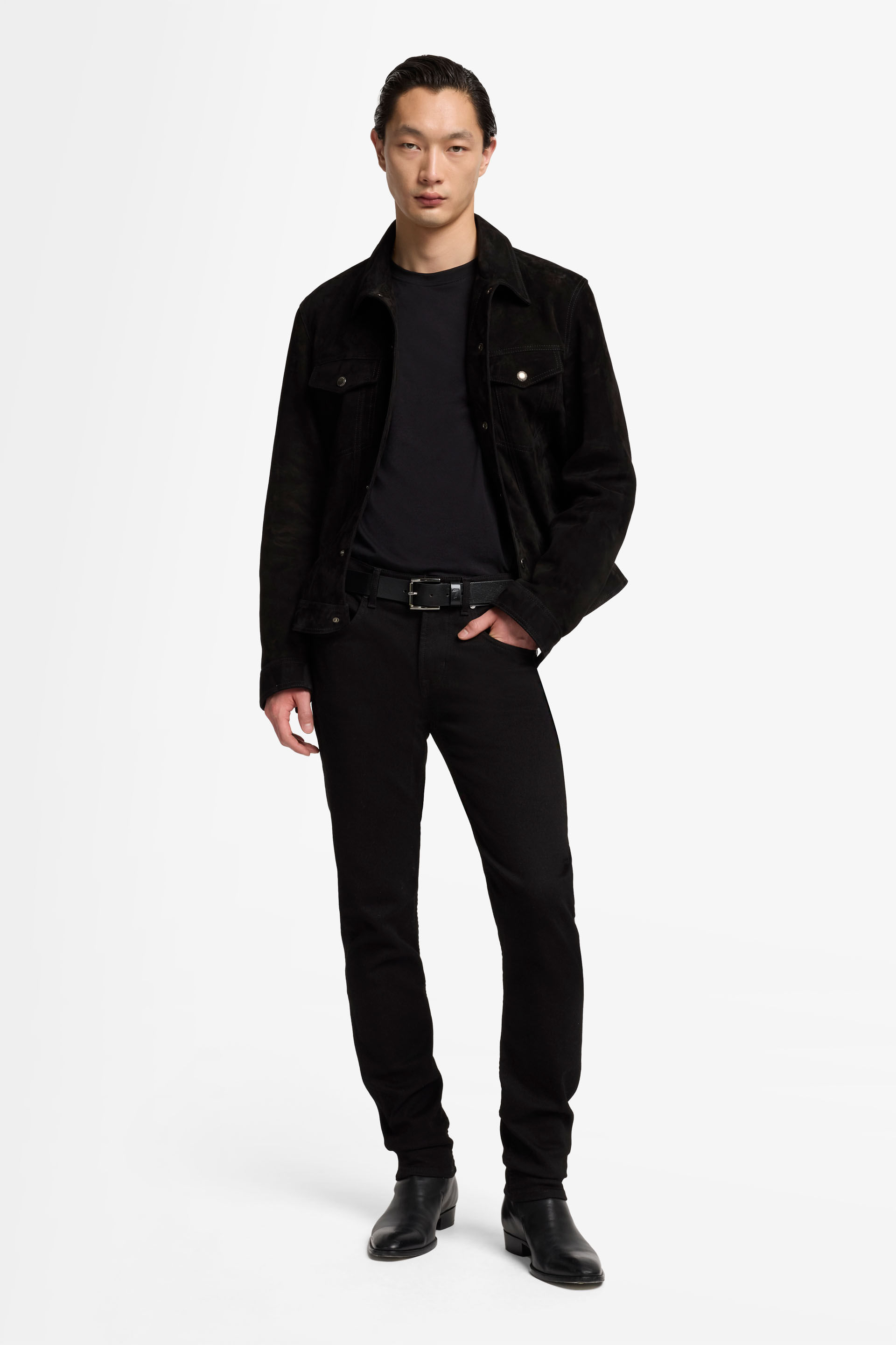 LONG SLEEVE CREWNECK TEE COTTON LYOCELL BLACK
