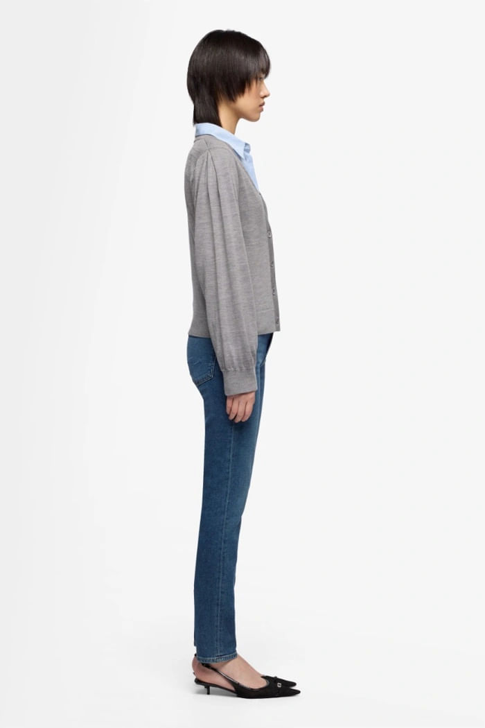 CARDIGAN WOOL BLEND SLATE