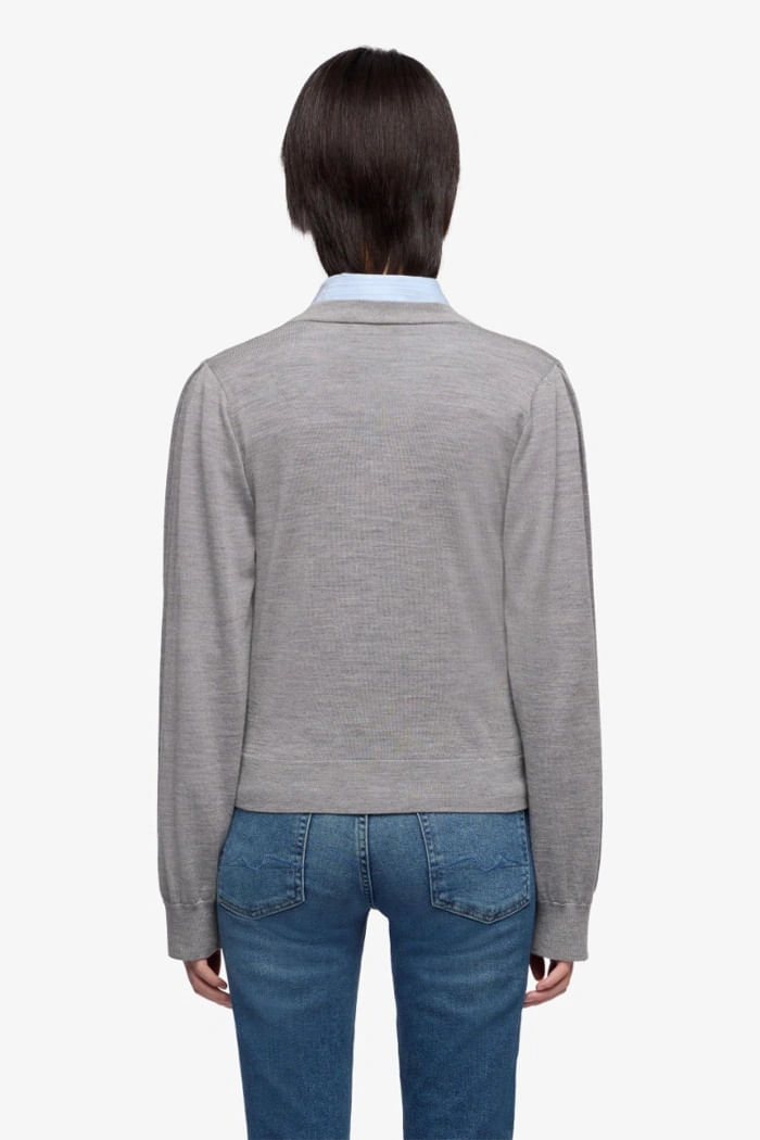 CARDIGAN WOOL BLEND SLATE