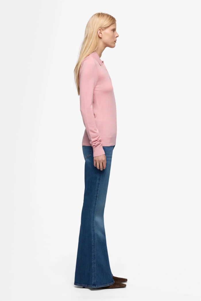 LONG SLEEVE POLO SWEATER WOOL BLEND