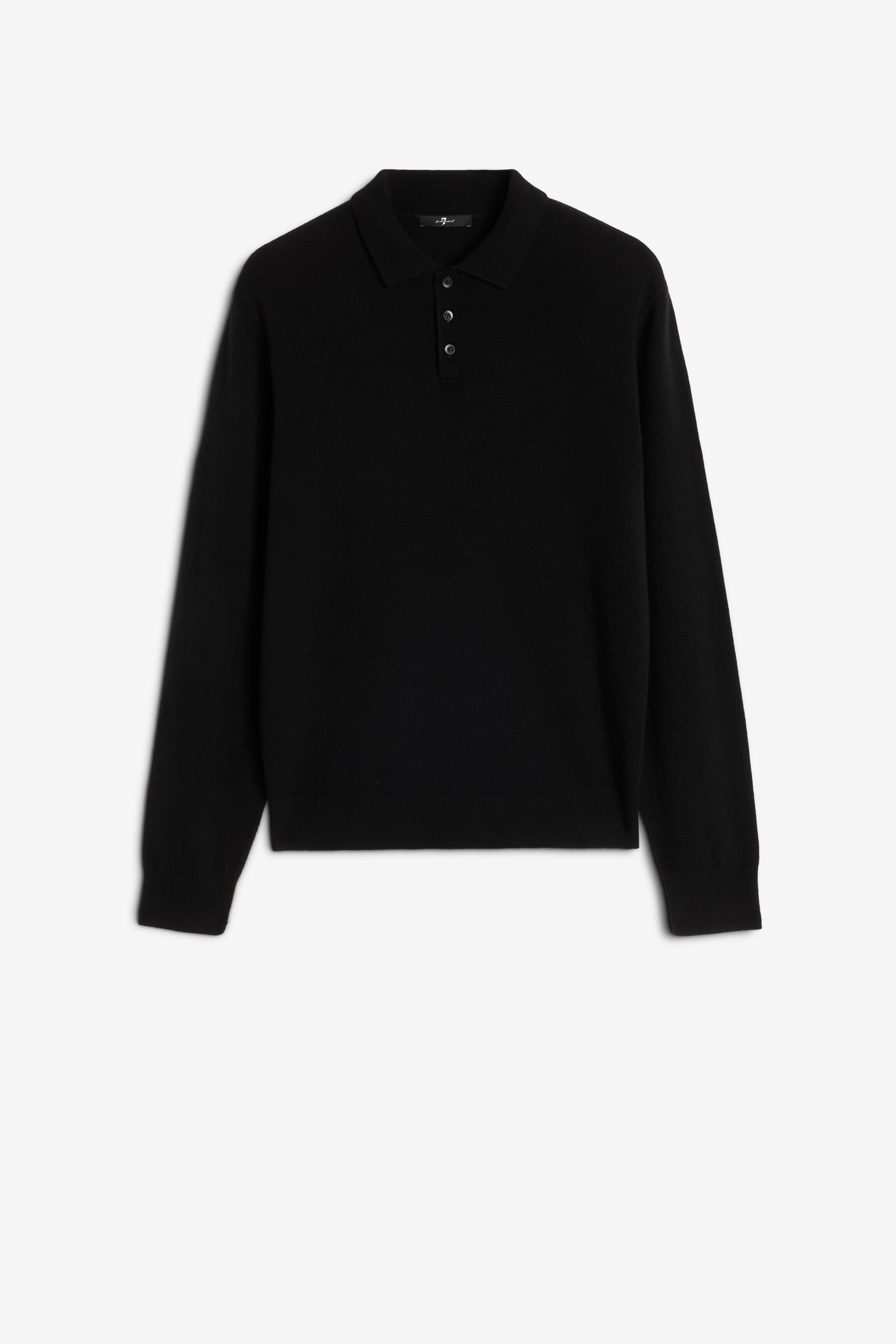 LONG SLEEVE POLO SWEATER CASHMERE COAL