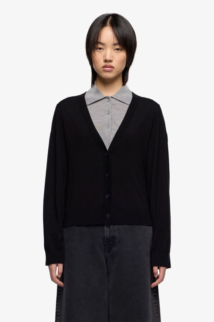 CARDIGAN WOOL BLEND BLACK