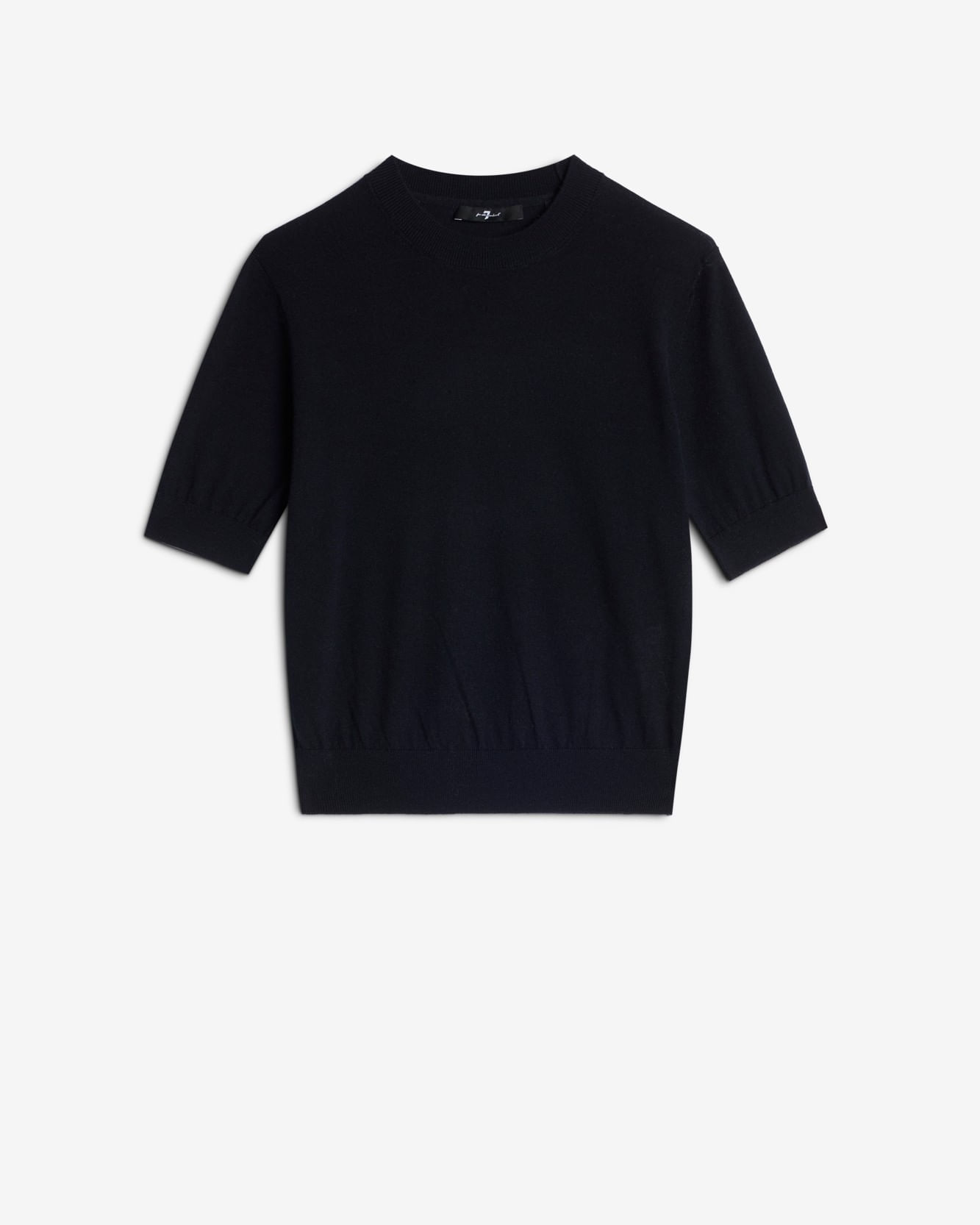 SHORT SLEEVE WOOL BLEND BLACK
