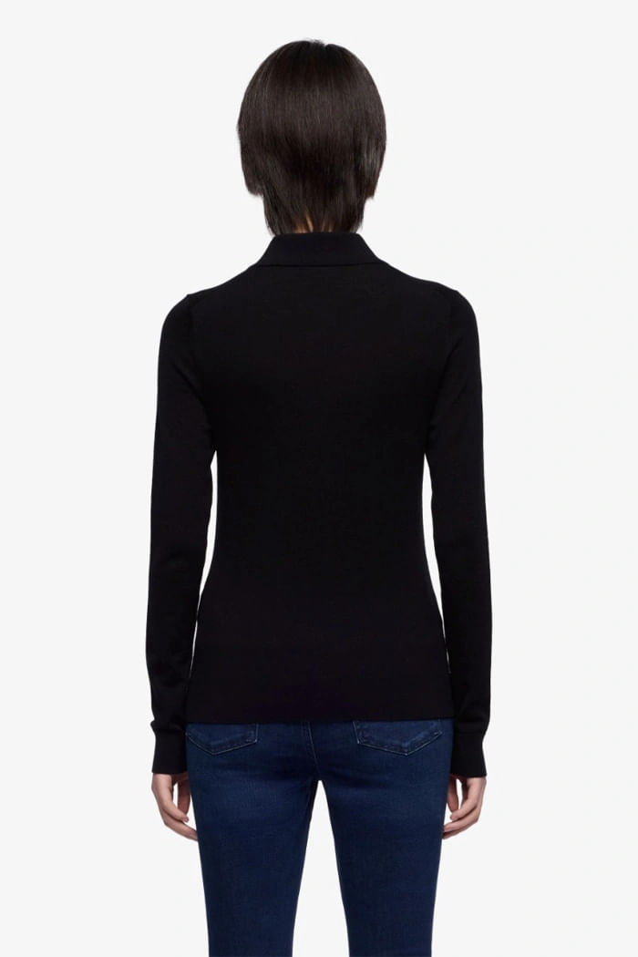 LONG SLEEVE POLO SWEATER WOOL BLEND