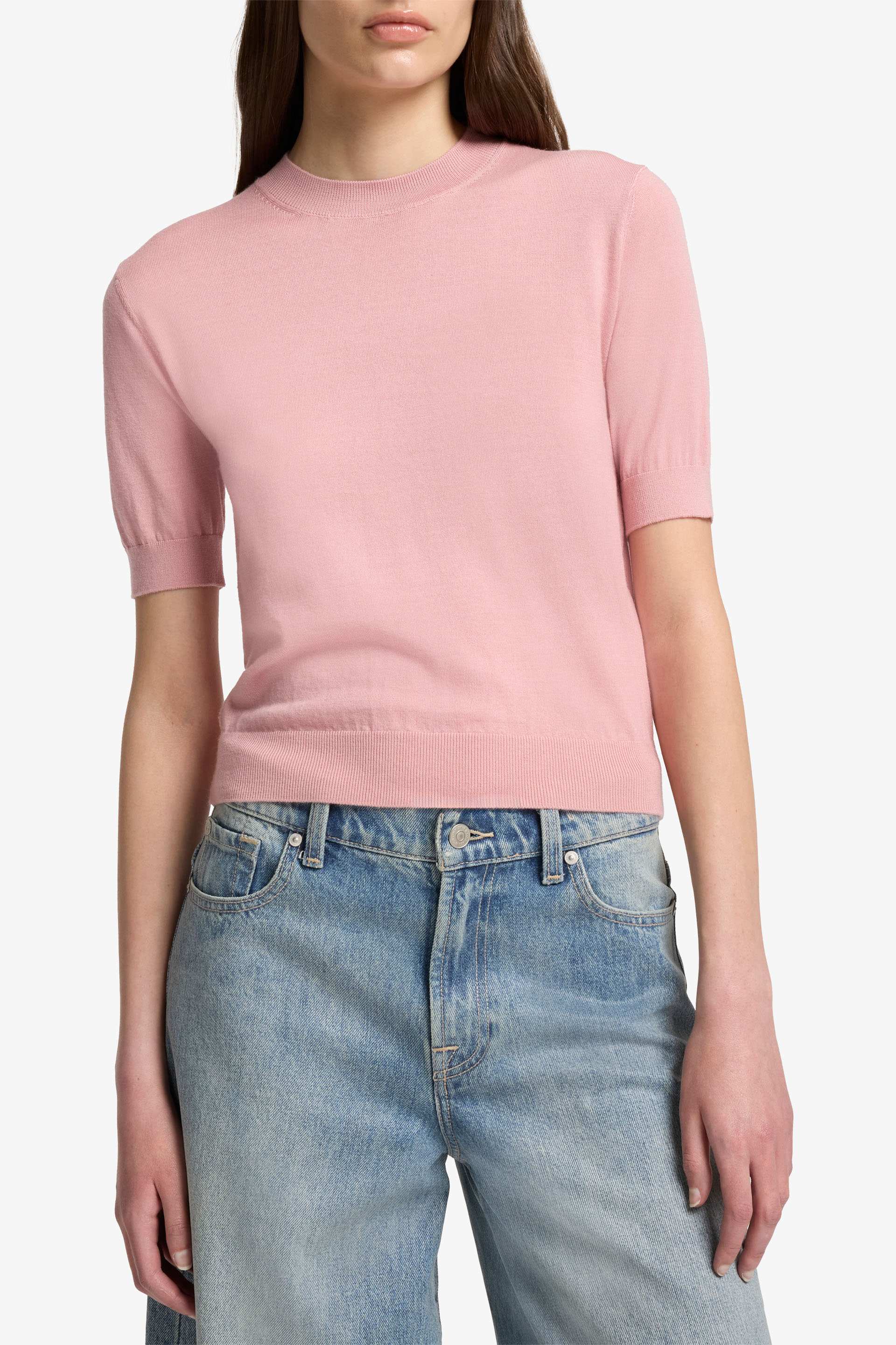 SHIRT SLEEVE WOOL BLEND PINK