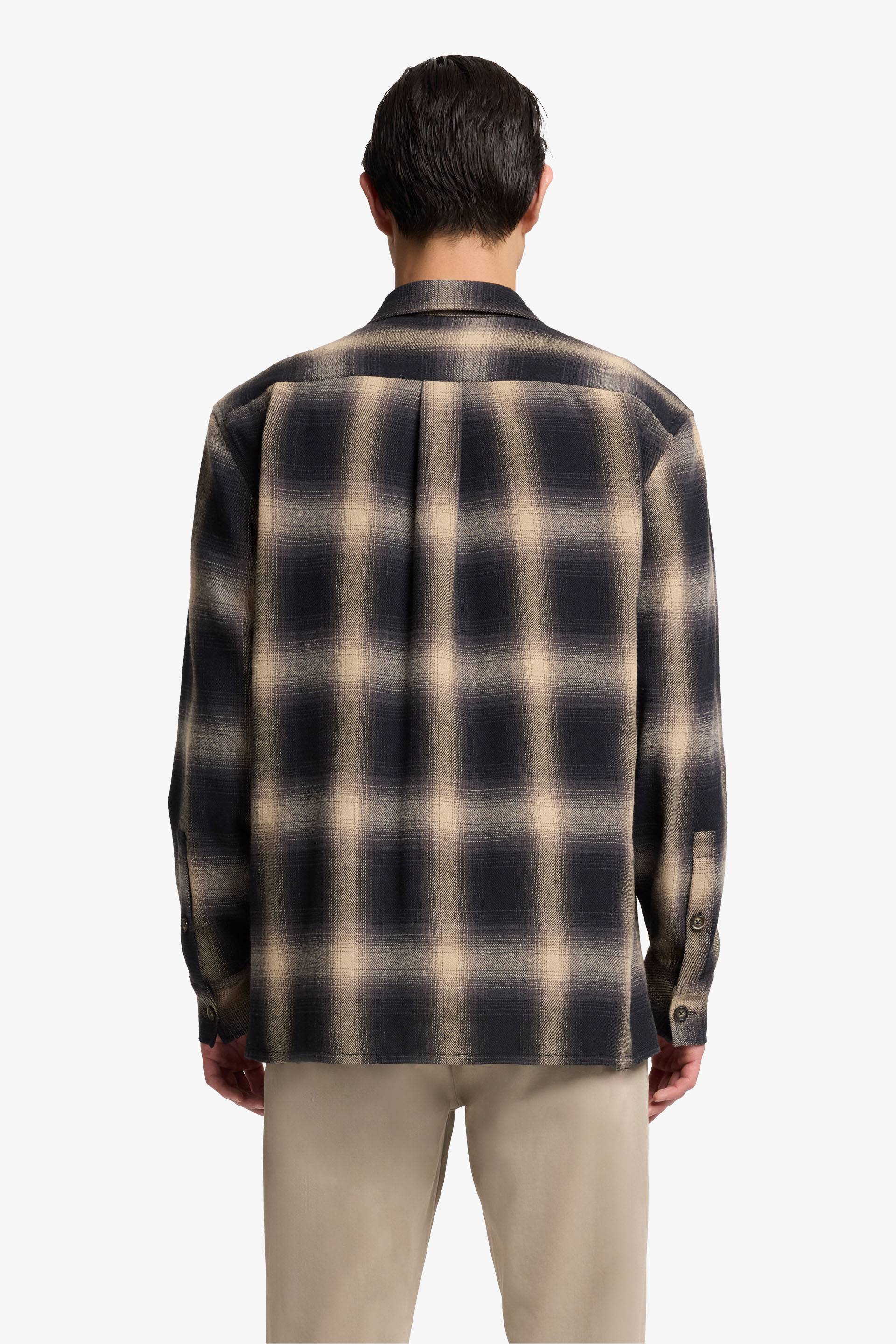 OVERSHIRT CHECKERED FLANNEL BEIGE BLACK