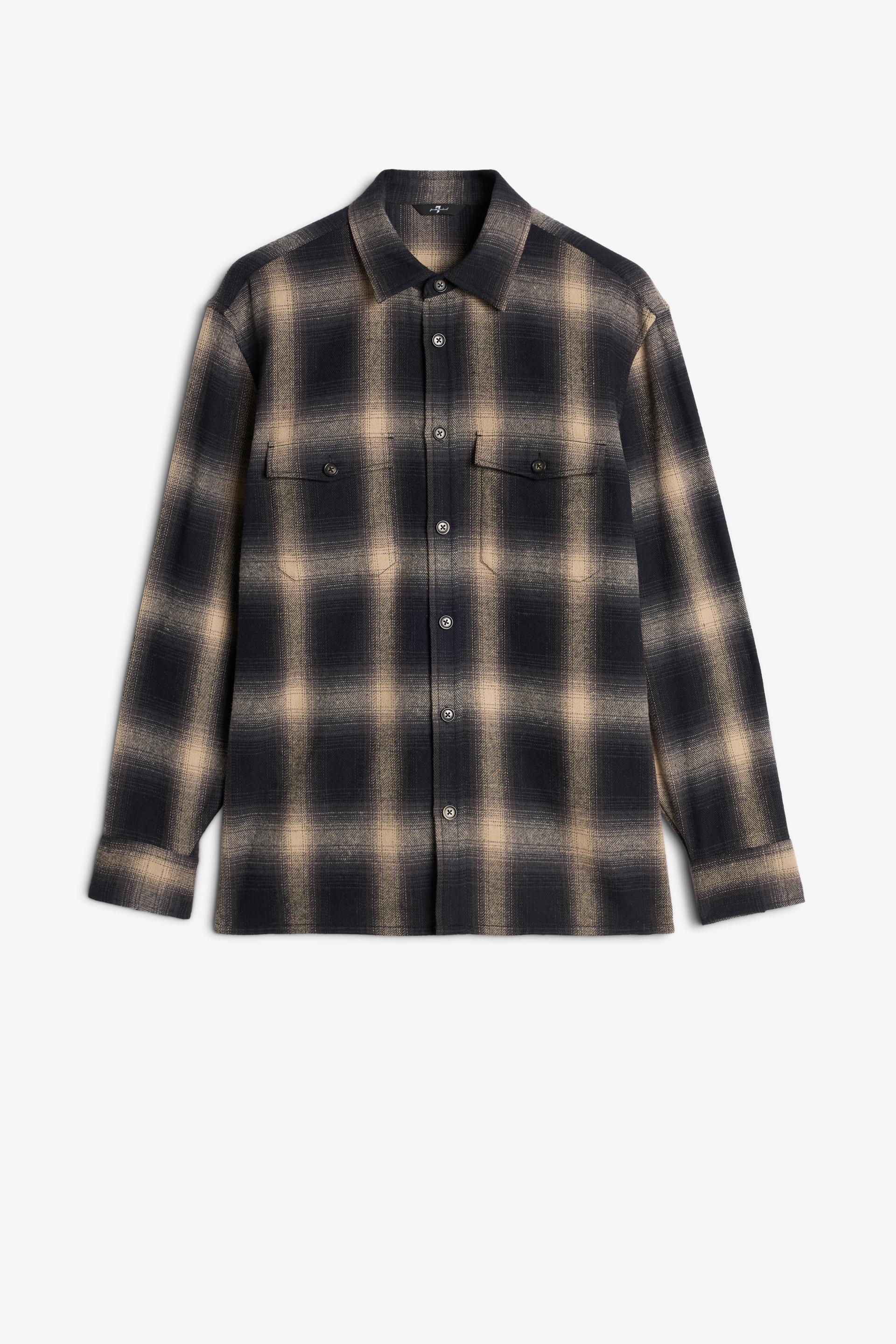 OVERSHIRT CHECKERED FLANNEL BEIGE BLACK