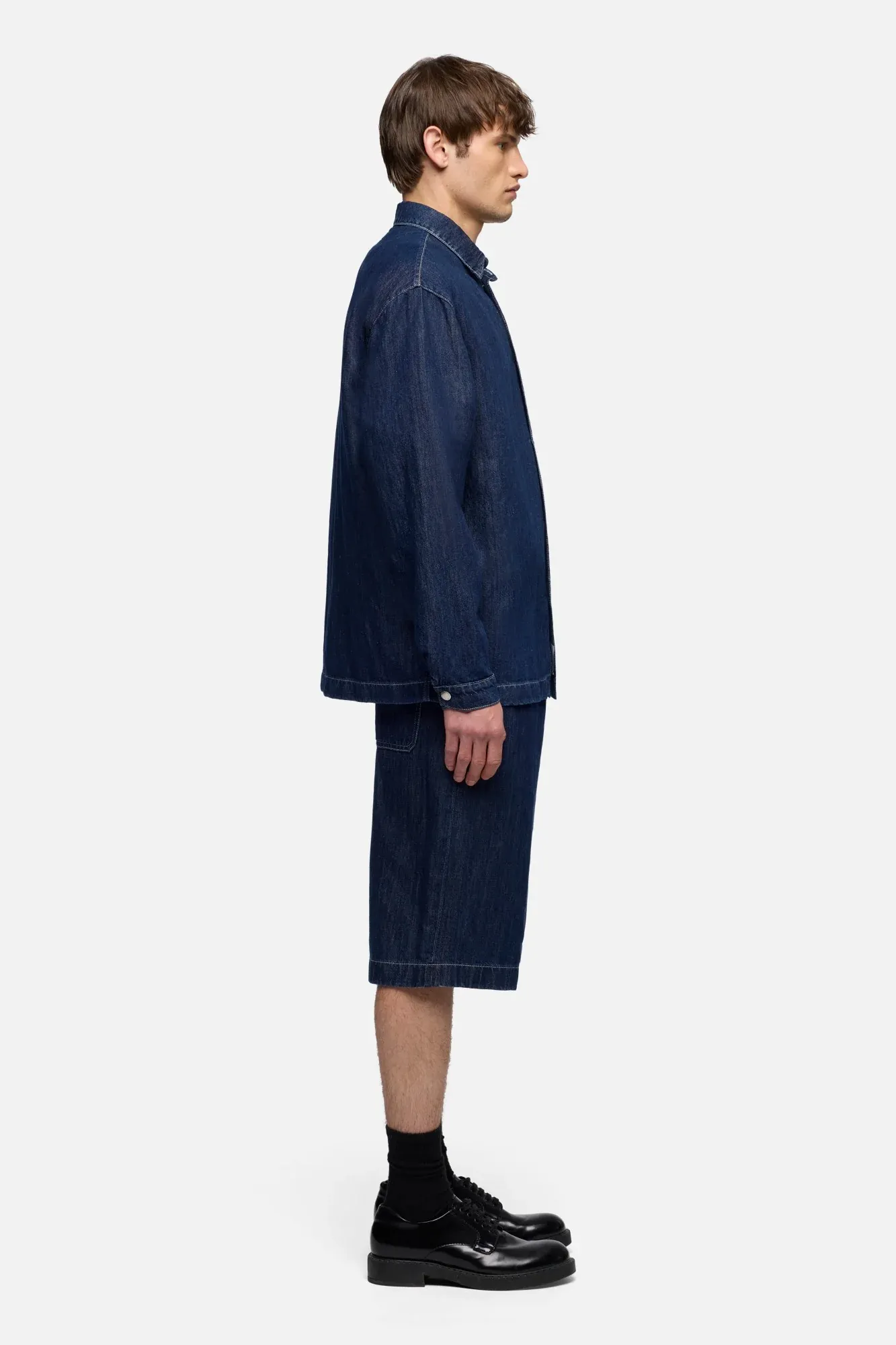 OVERSHIRT IN INDIGO LINEN NOCTURNAL