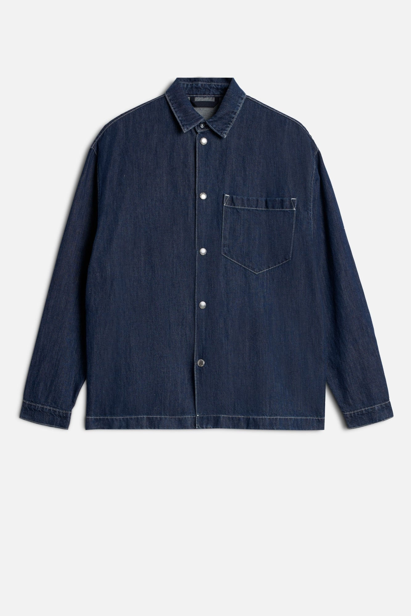 OVERSHIRT IN INDIGO LINEN NOCTURNAL