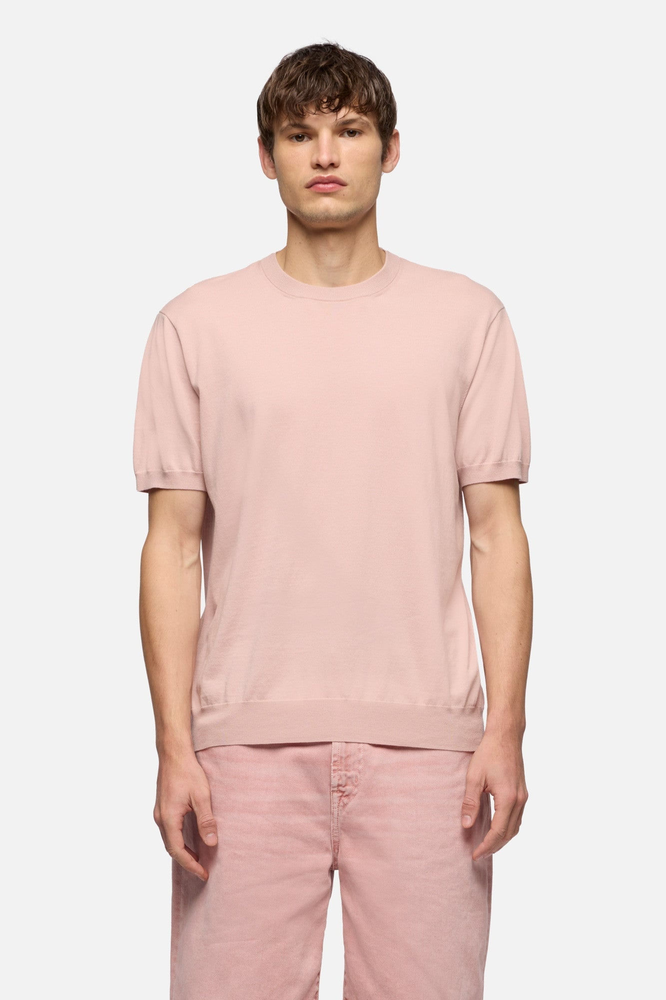 ROUND NECK S/S TEE COTTON ROSE