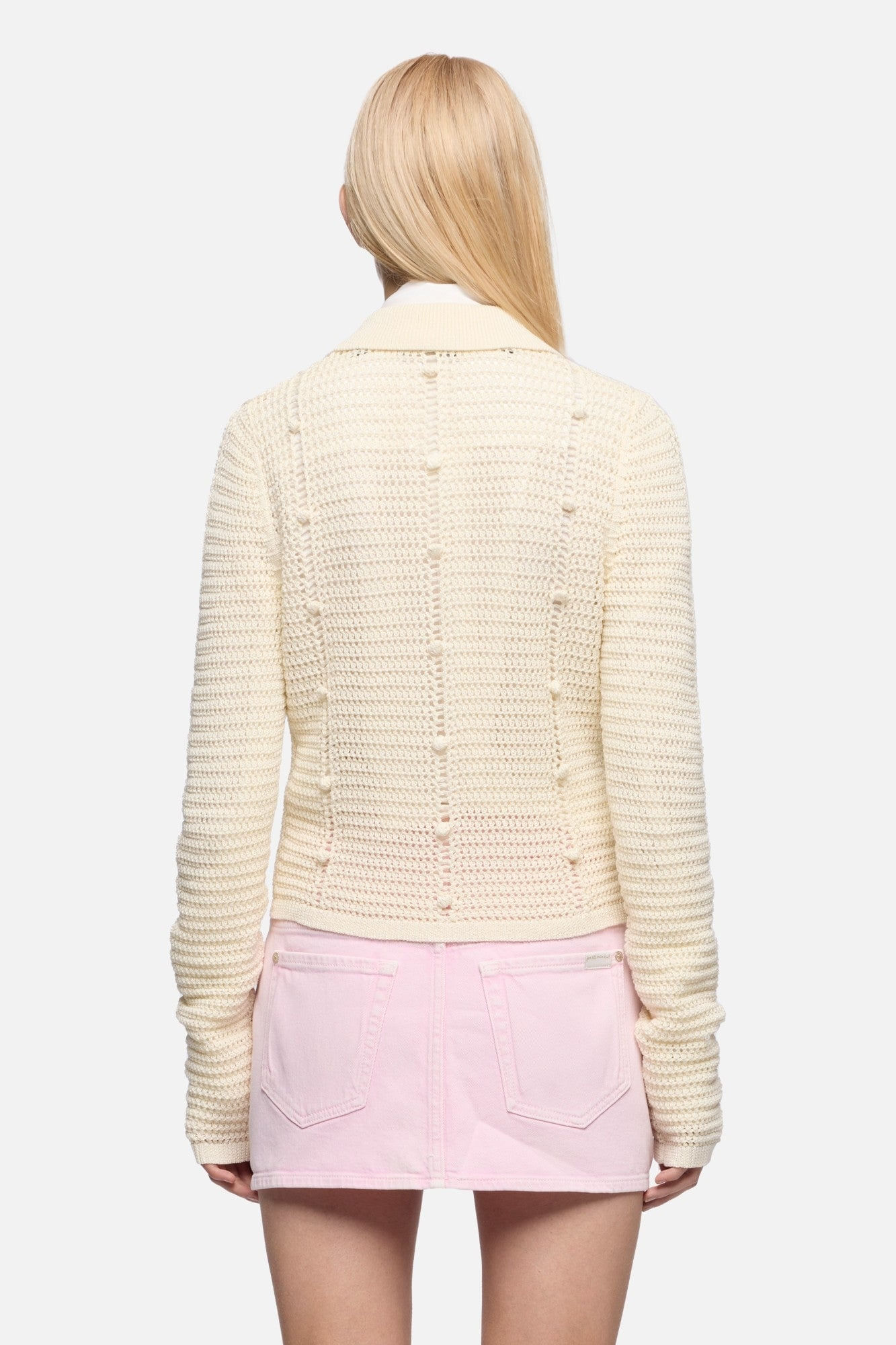 BOBBLE CARDIGAN COTTON ECRU