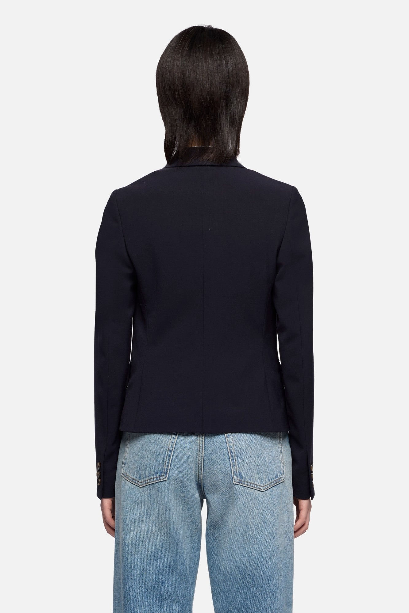 FITTED BLAZER WOOL BLEND DARK NAVY