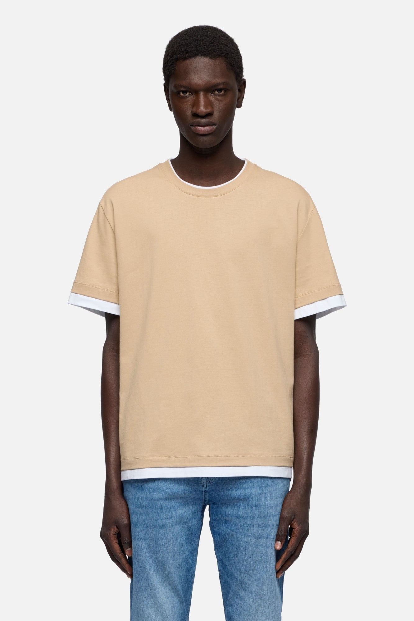 DOUBLE TEE COTTON TAN