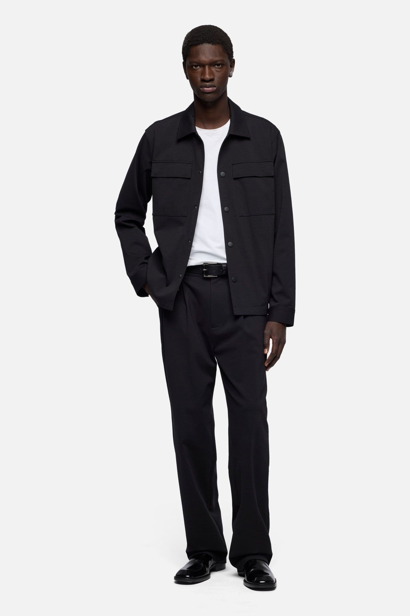 OVERSHIRT DOUBLE KNIT BLACK
