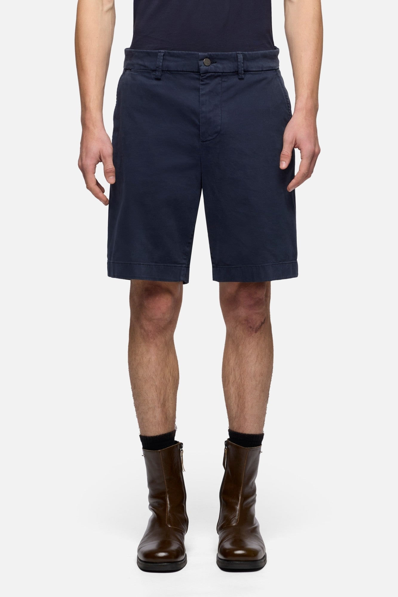 CHINO SHORTS COMFORT SATEEN OCEAN