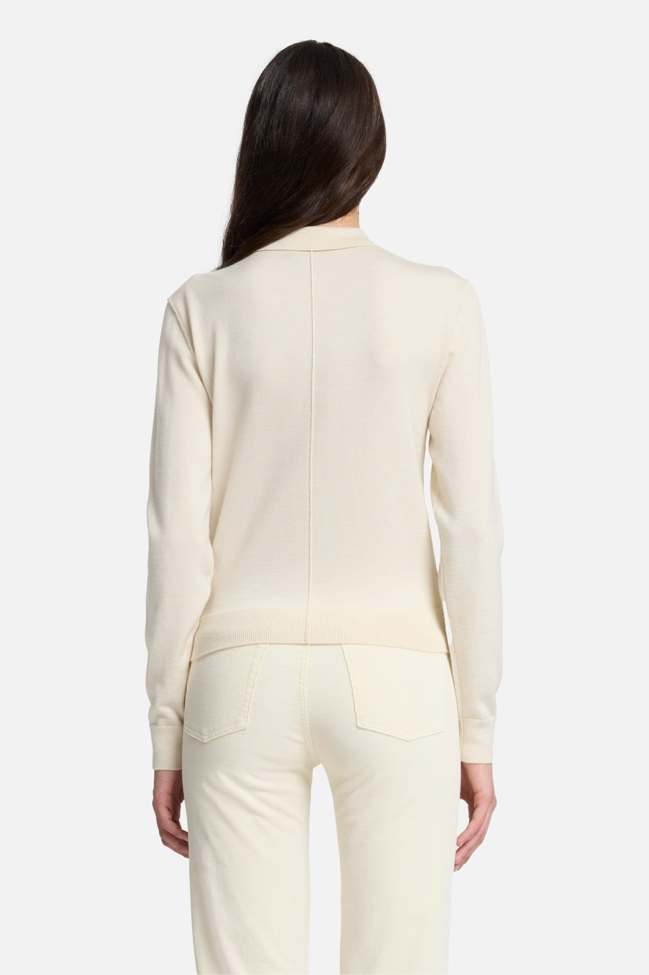 POLO CARDIGAN CASHMERE ICE WHITE