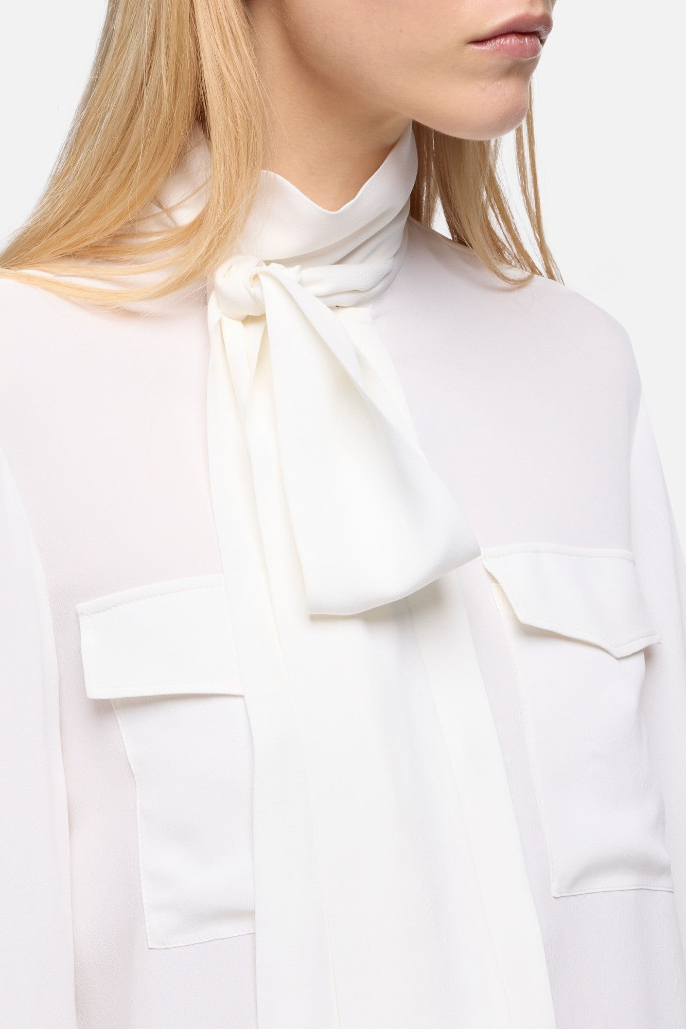 BALLOON BLOUSE SILK OPTICAL WHITE