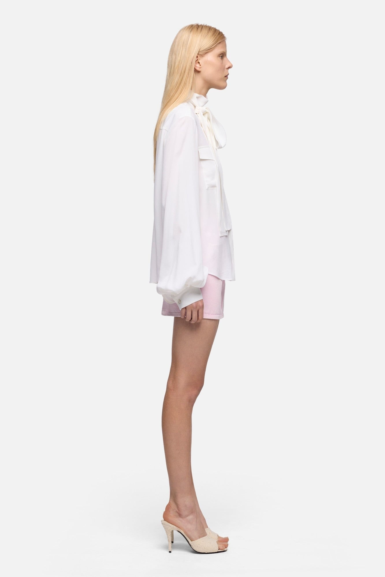BALLOON BLOUSE SILK OPTICAL WHITE