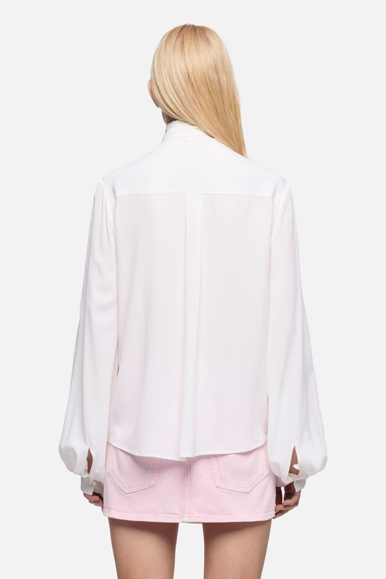 BALLOON BLOUSE SILK OPTICAL WHITE