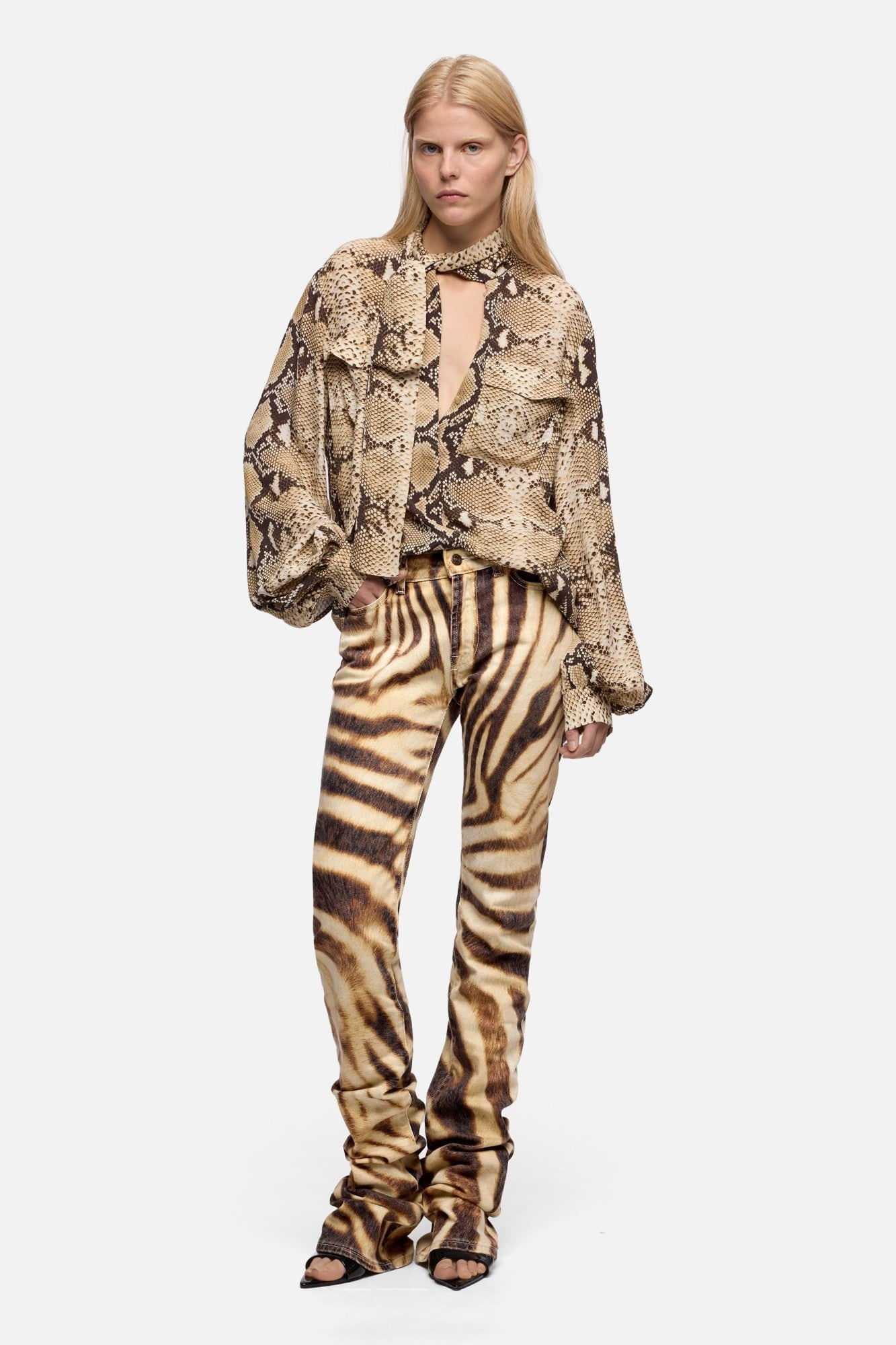 BALLOON BLOUSE VISCOSE SNAKE