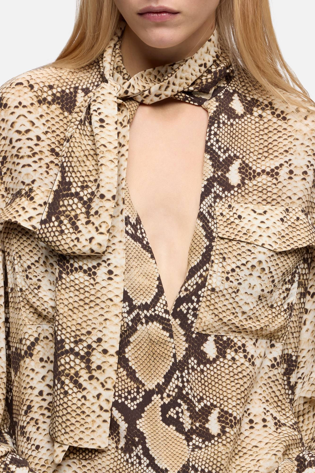 BALLOON BLOUSE VISCOSE SNAKE