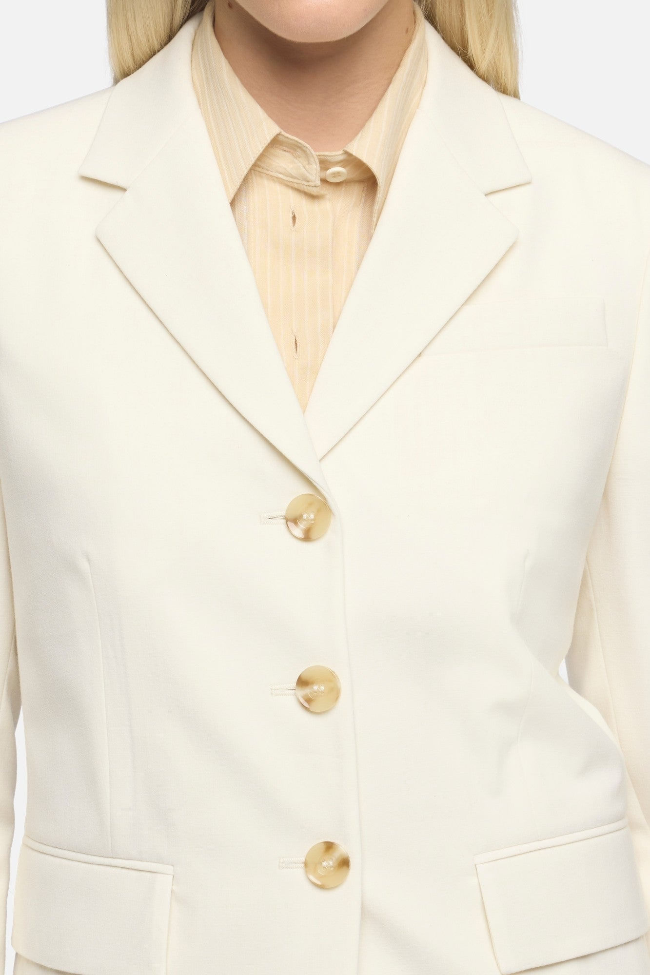 FITTED BLAZER WOOL BLEND WHITE