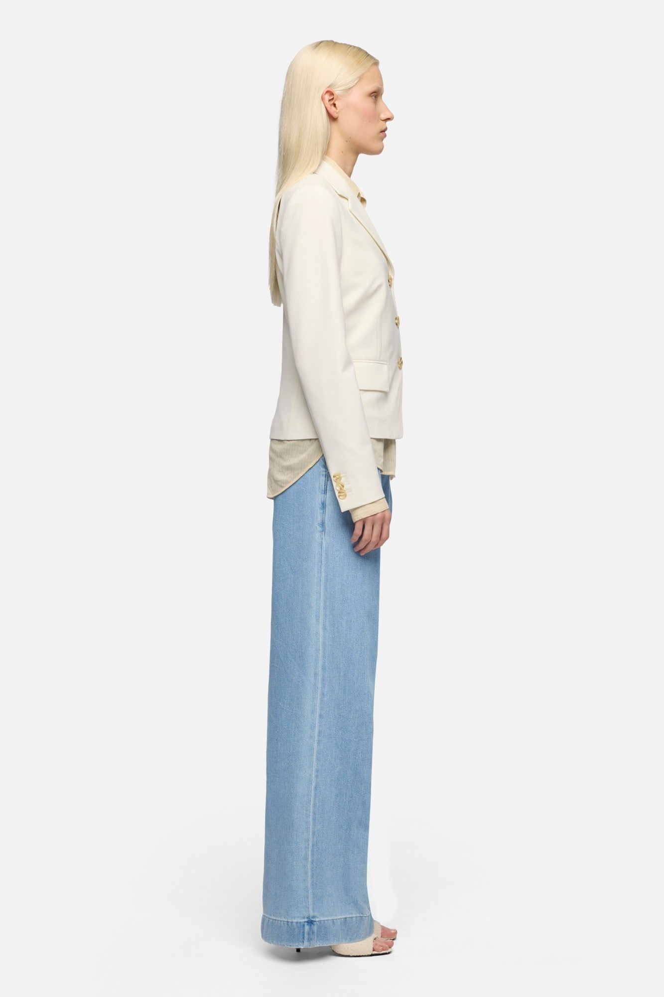 FITTED BLAZER WOOL BLEND WHITE