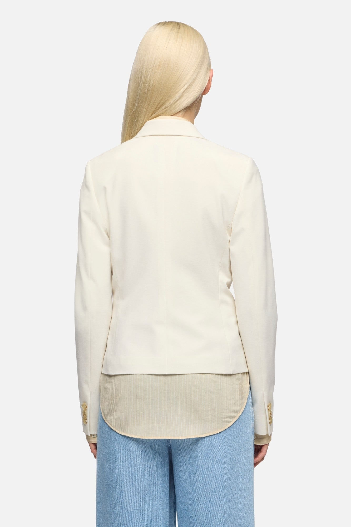 FITTED BLAZER WOOL BLEND WHITE