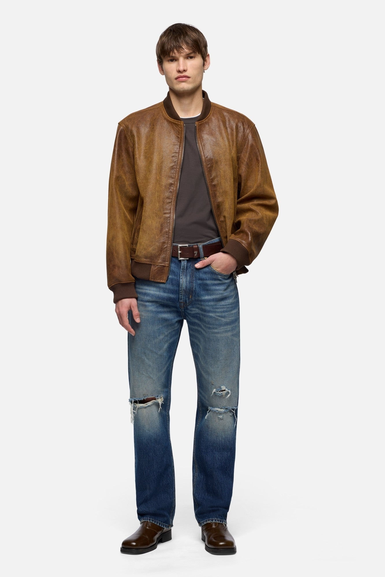 DOUBLE TEE COTTON ESPRESSO