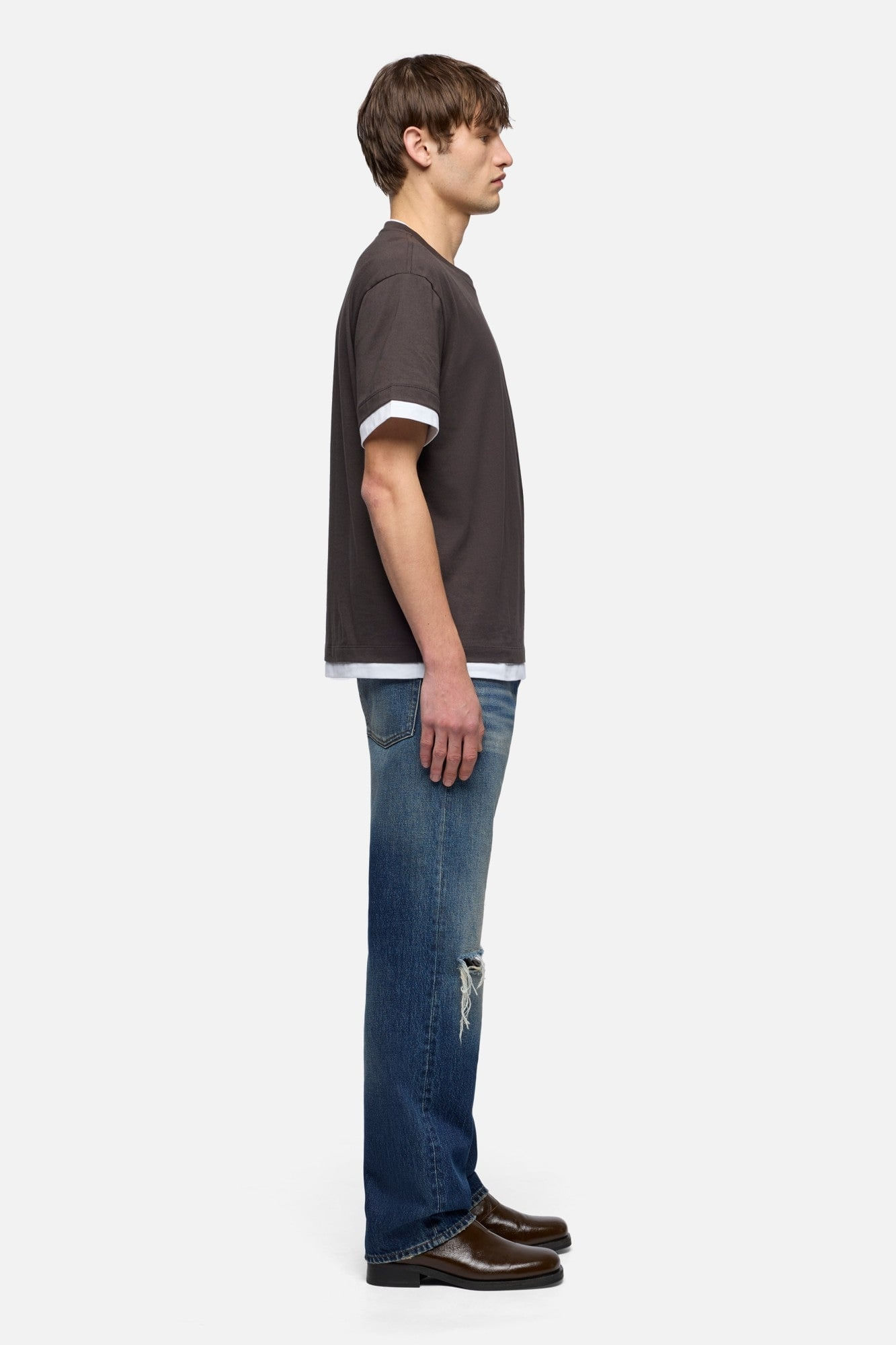 DOUBLE TEE COTTON ESPRESSO