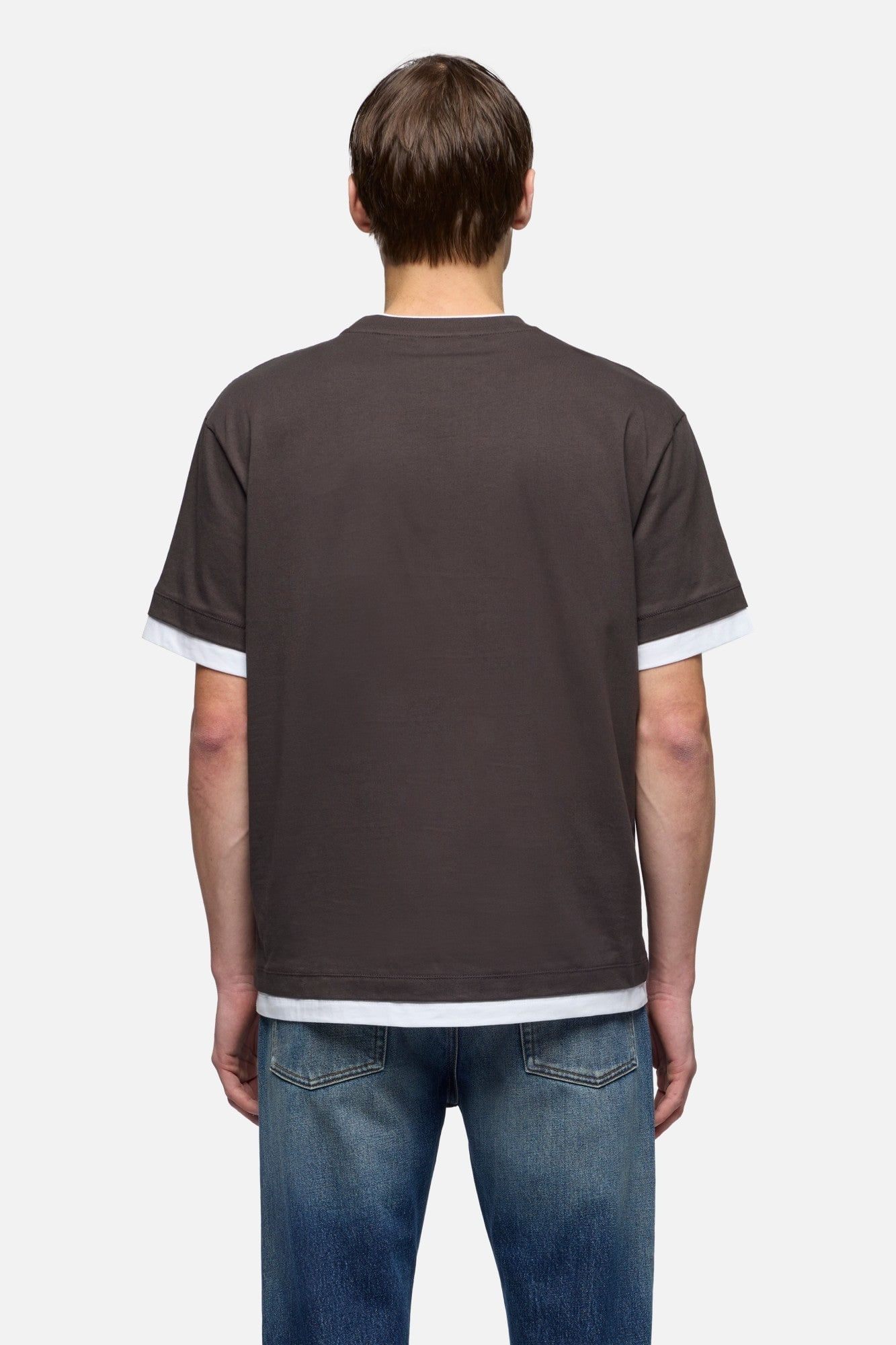 DOUBLE TEE COTTON ESPRESSO