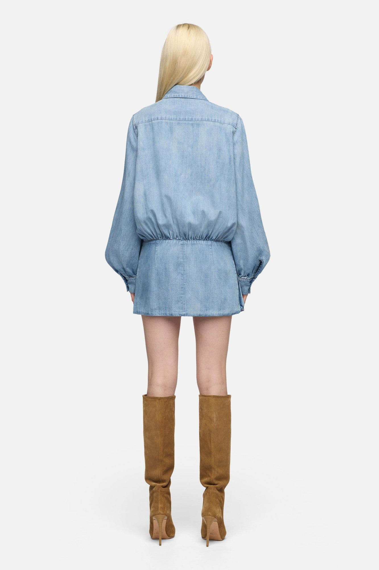 UTILITY MINI DRESS CHAMBRAY LOFT