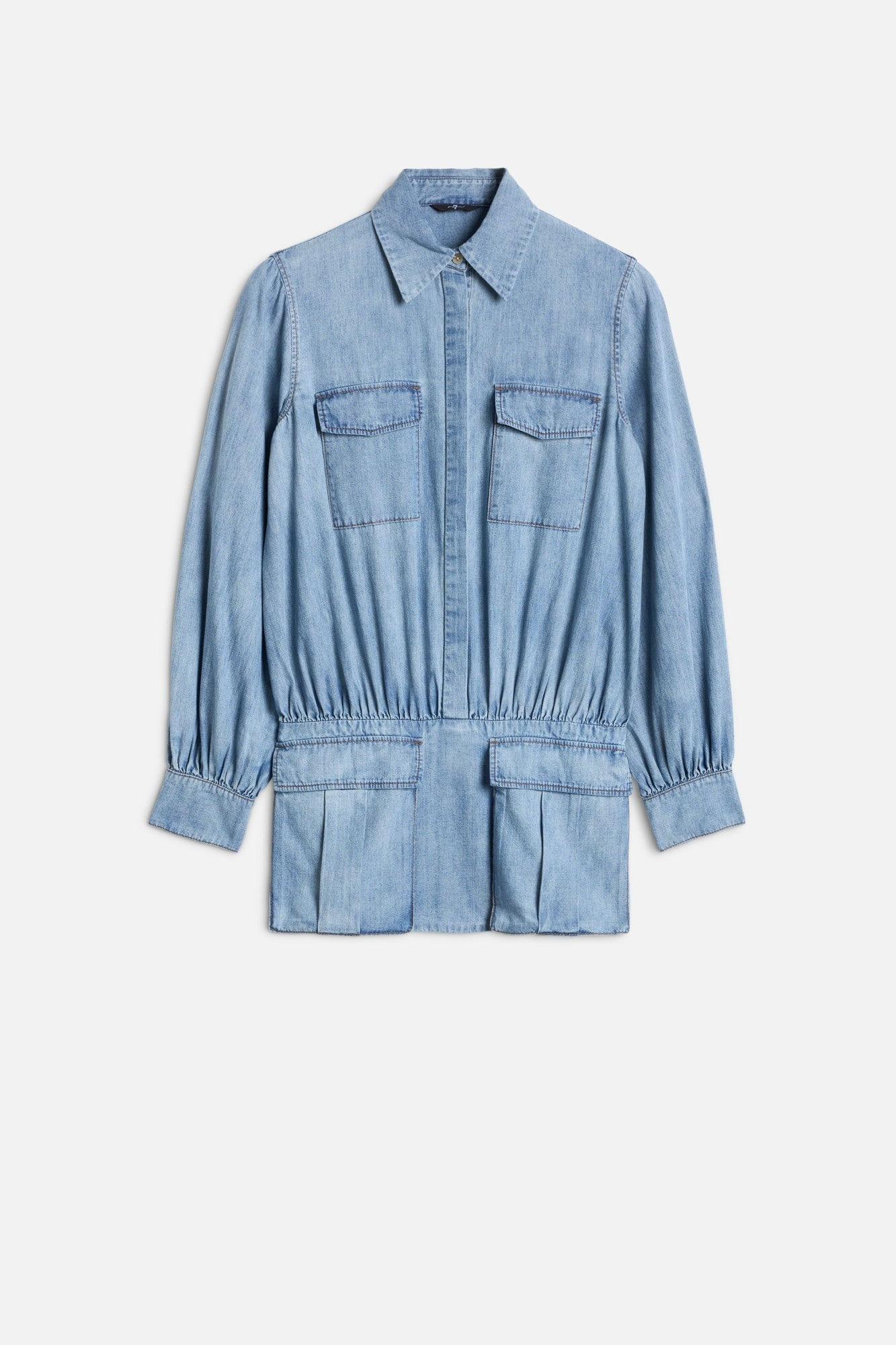 UTILITY MINI DRESS CHAMBRAY LOFT