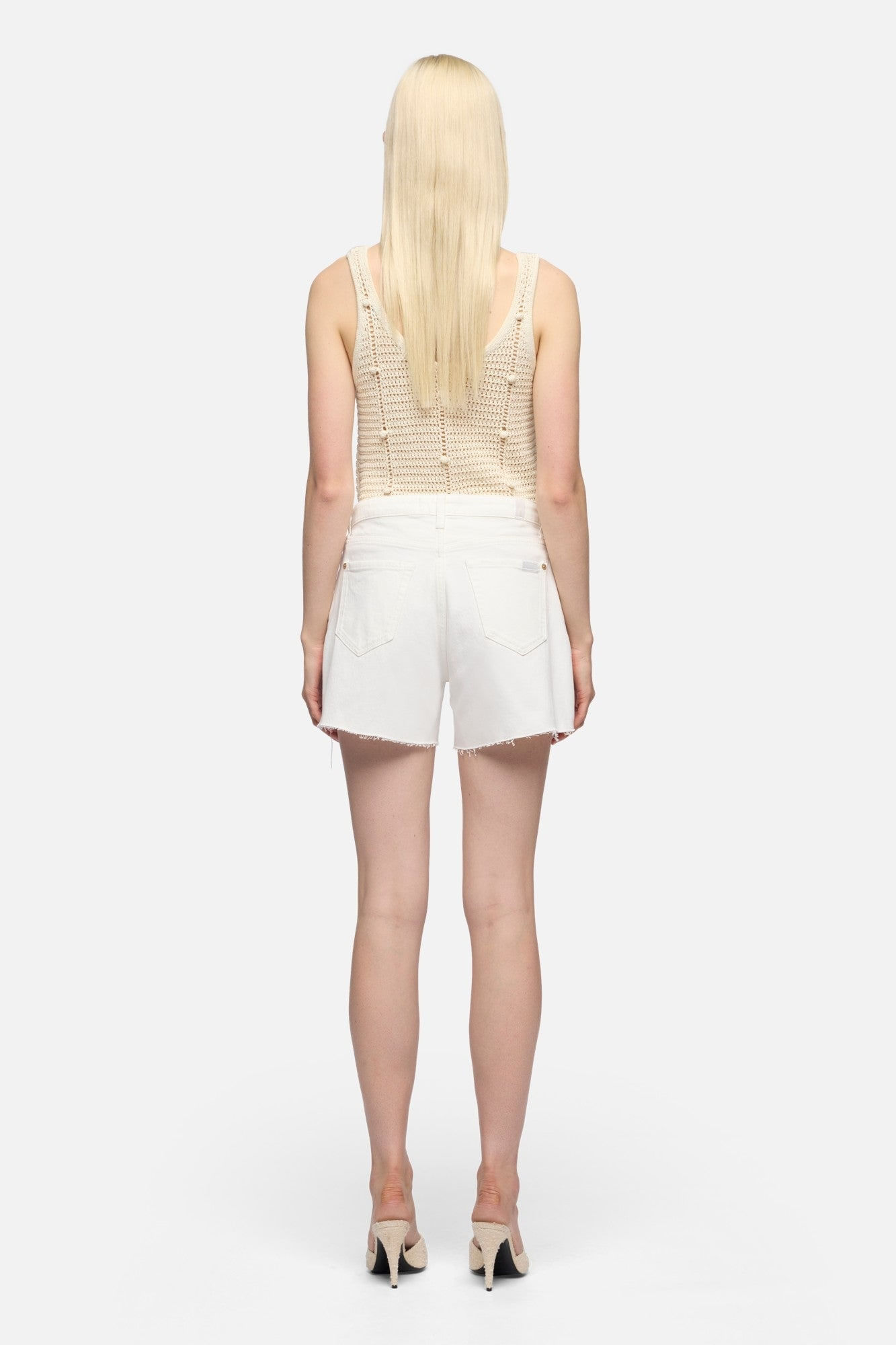 MONROE LONG SHORTS MILKYWAY WITH RAW CUT