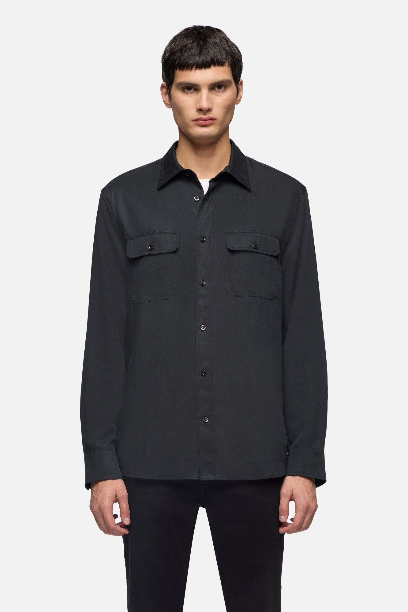 MILITARY SHIRT LYOCELL BLACK