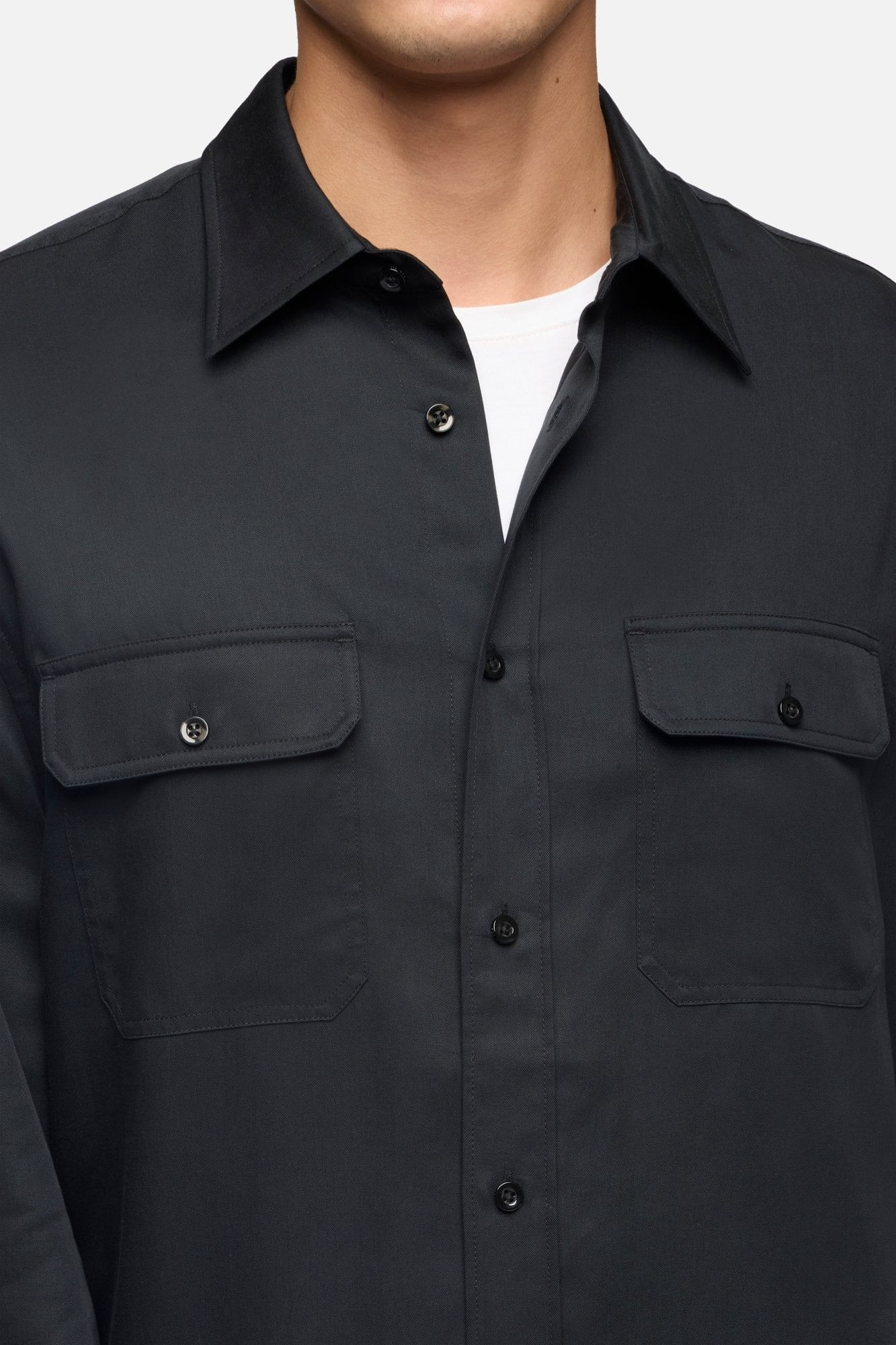 MILITARY SHIRT LYOCELL BLACK