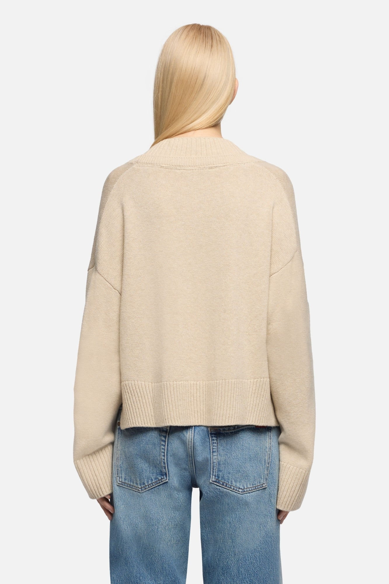 DOUBLE CARDIGAN WOOL BLEND MOONBEAM