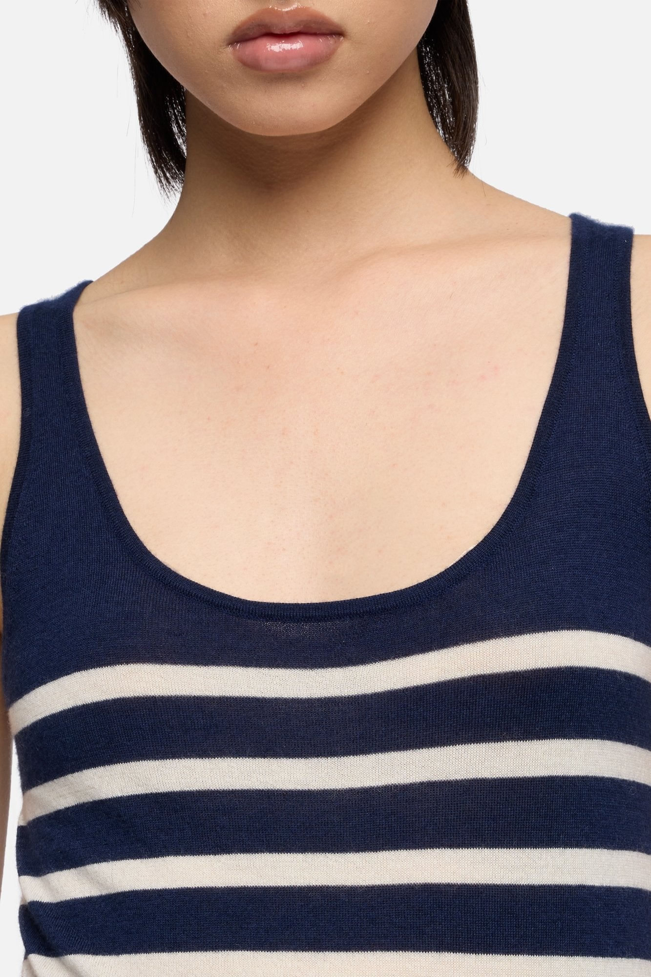 TANK CASHMERE STRIPES INK
