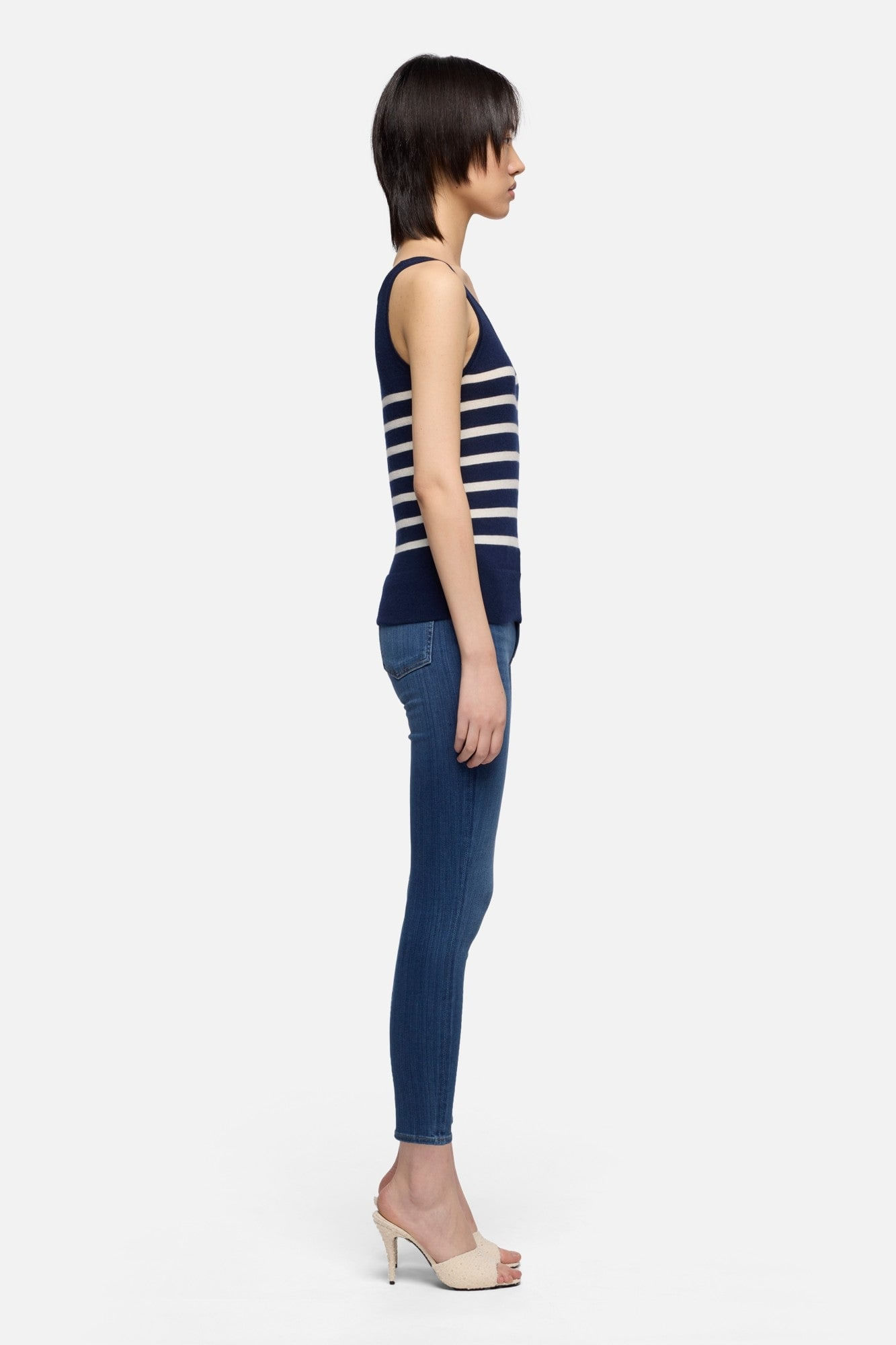 TANK CASHMERE STRIPES INK