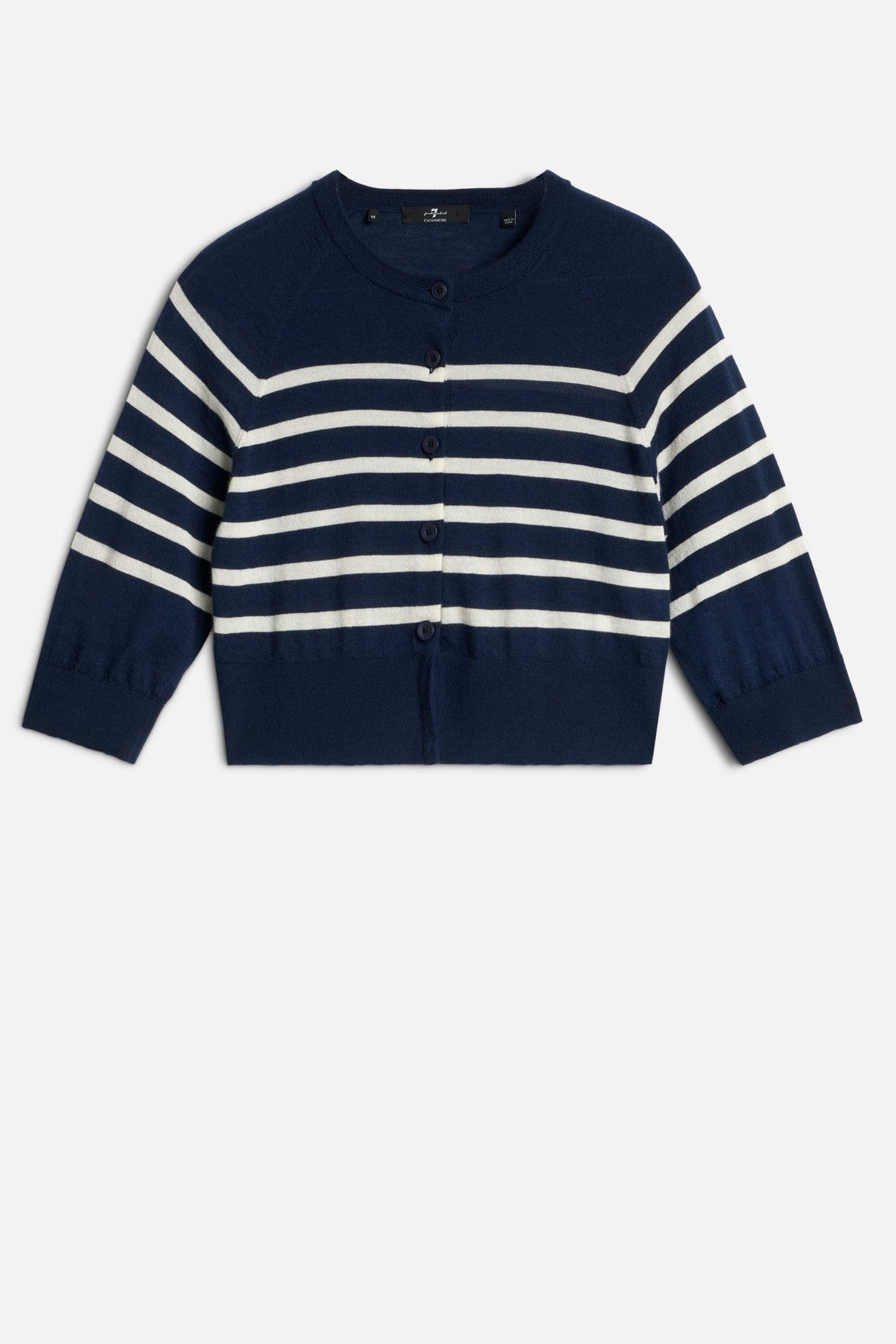 BUBBLE CARDIGAN CASHMERE STRIPES INK