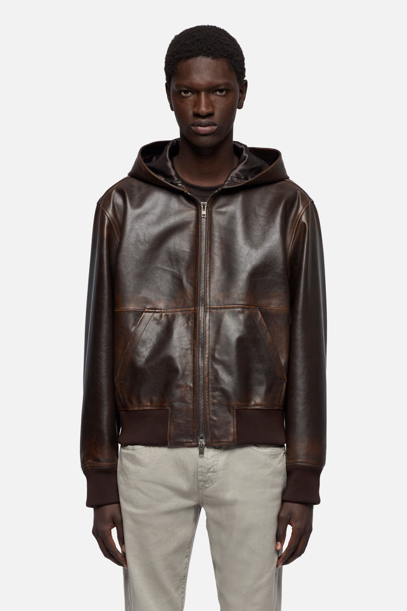 HOODIE VINTAGE LEATHER ESPRESSO