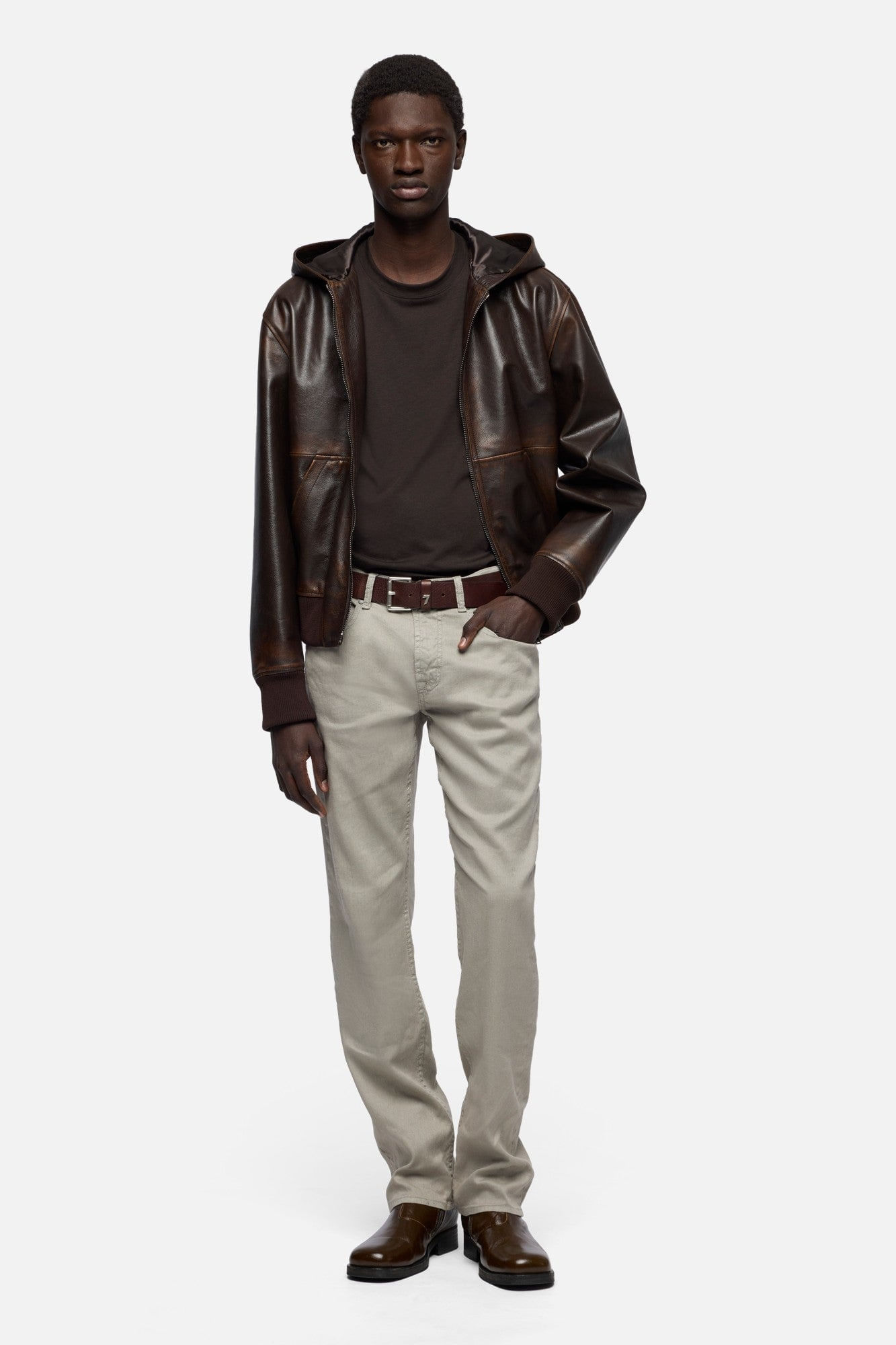 HOODIE VINTAGE LEATHER ESPRESSO