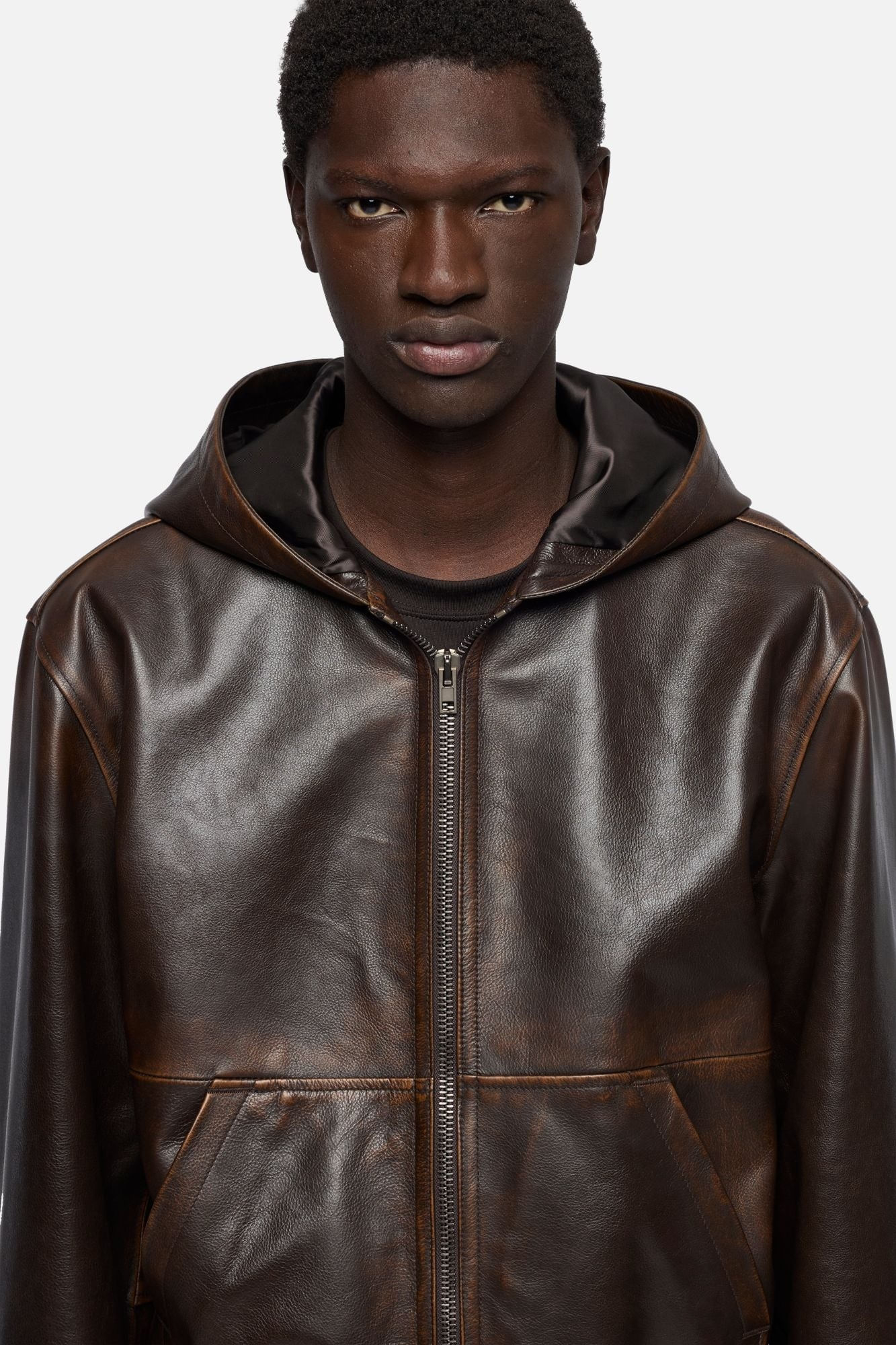 HOODIE VINTAGE LEATHER ESPRESSO